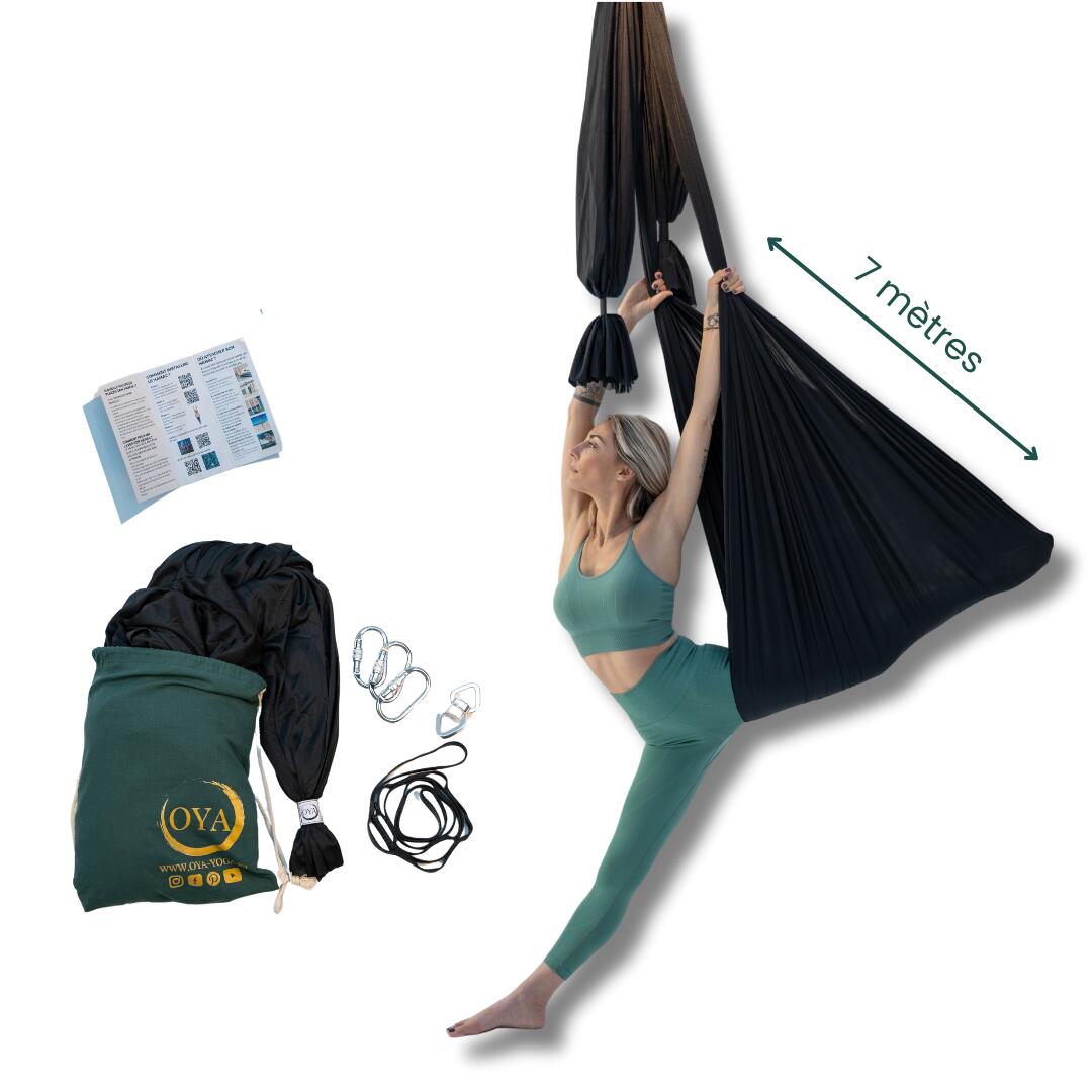 Oya Yoga - Kit Complet Hamac Aérien 7m Noir - Balançoire - Noir - 7 M - Decathlon