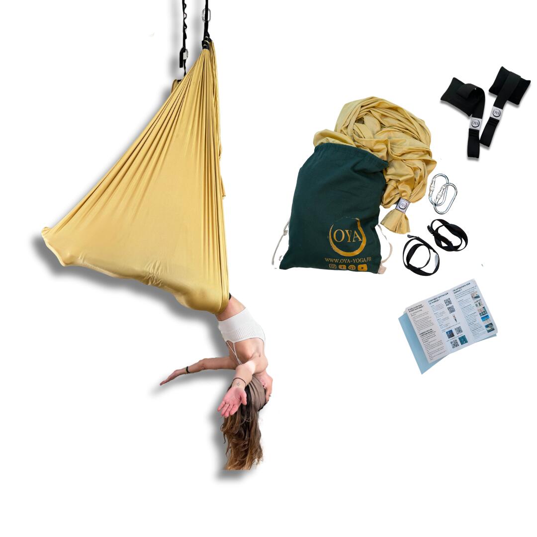Oya Yoga - Kit Yoga Aérien Porte Or Soleil - Balançoire - Jaune|orange - Decathlon