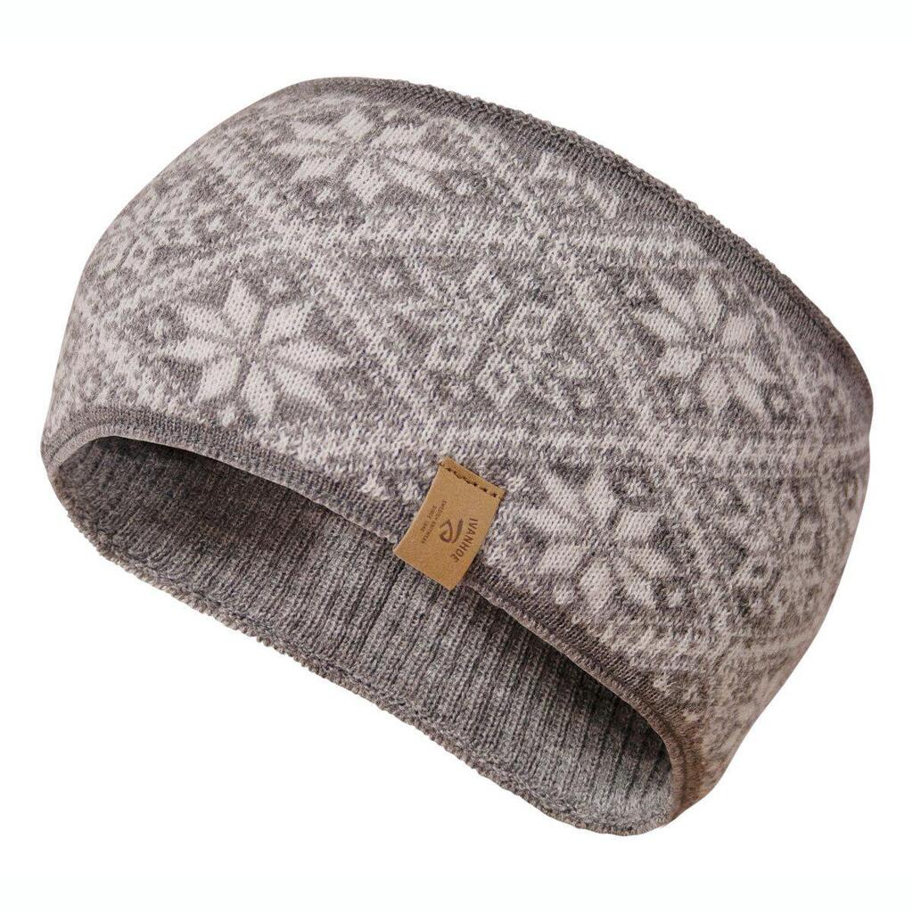 Knitted wool headband Freya Grey Marl - One Size - Grey