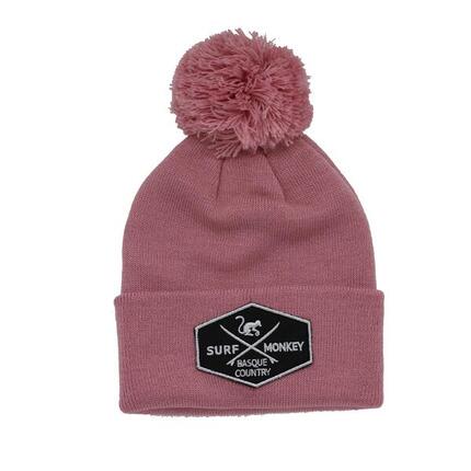 Beanie-Mütze für Jungen/Mädchen – Einheitsgröße – mit Bommel (Pink)