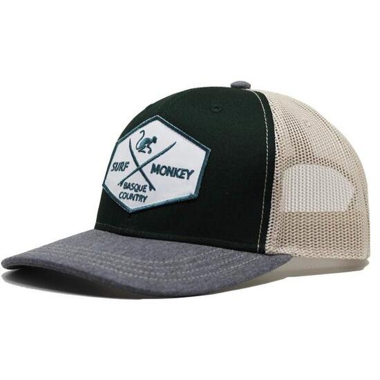 Cappellino Trucker - 6 Pannelli / Adulto / Taglia Unica (Grigio/Nero)