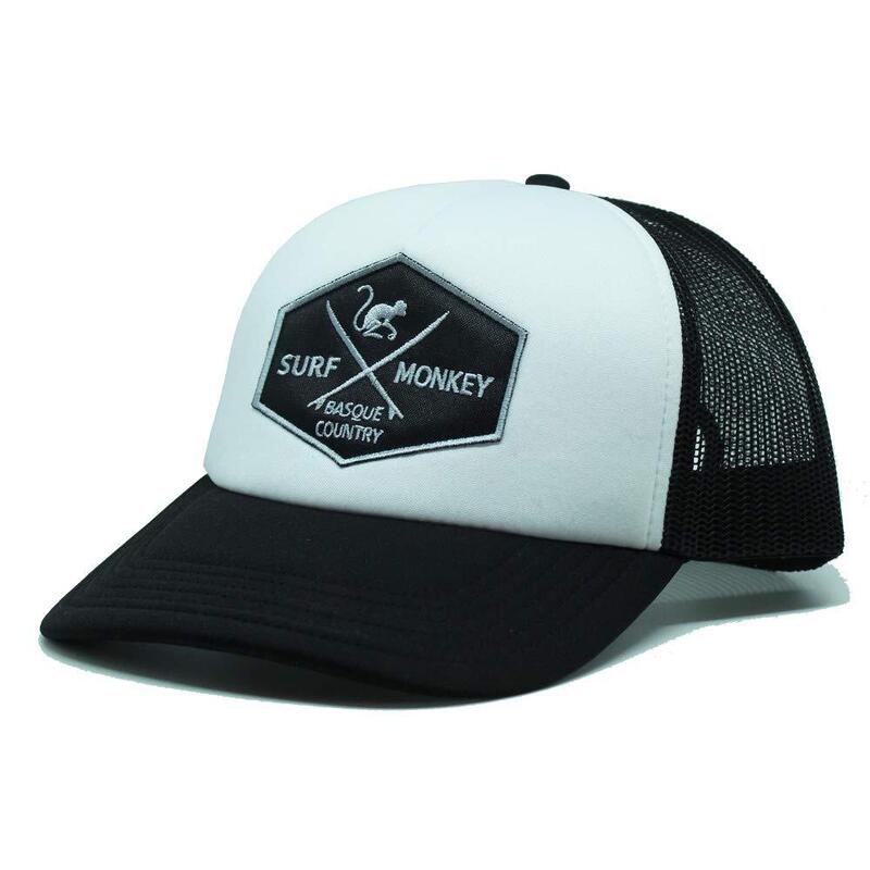 Gorra Trucker - Acolchada / Adulto / Talla única (Blanco/Negro)