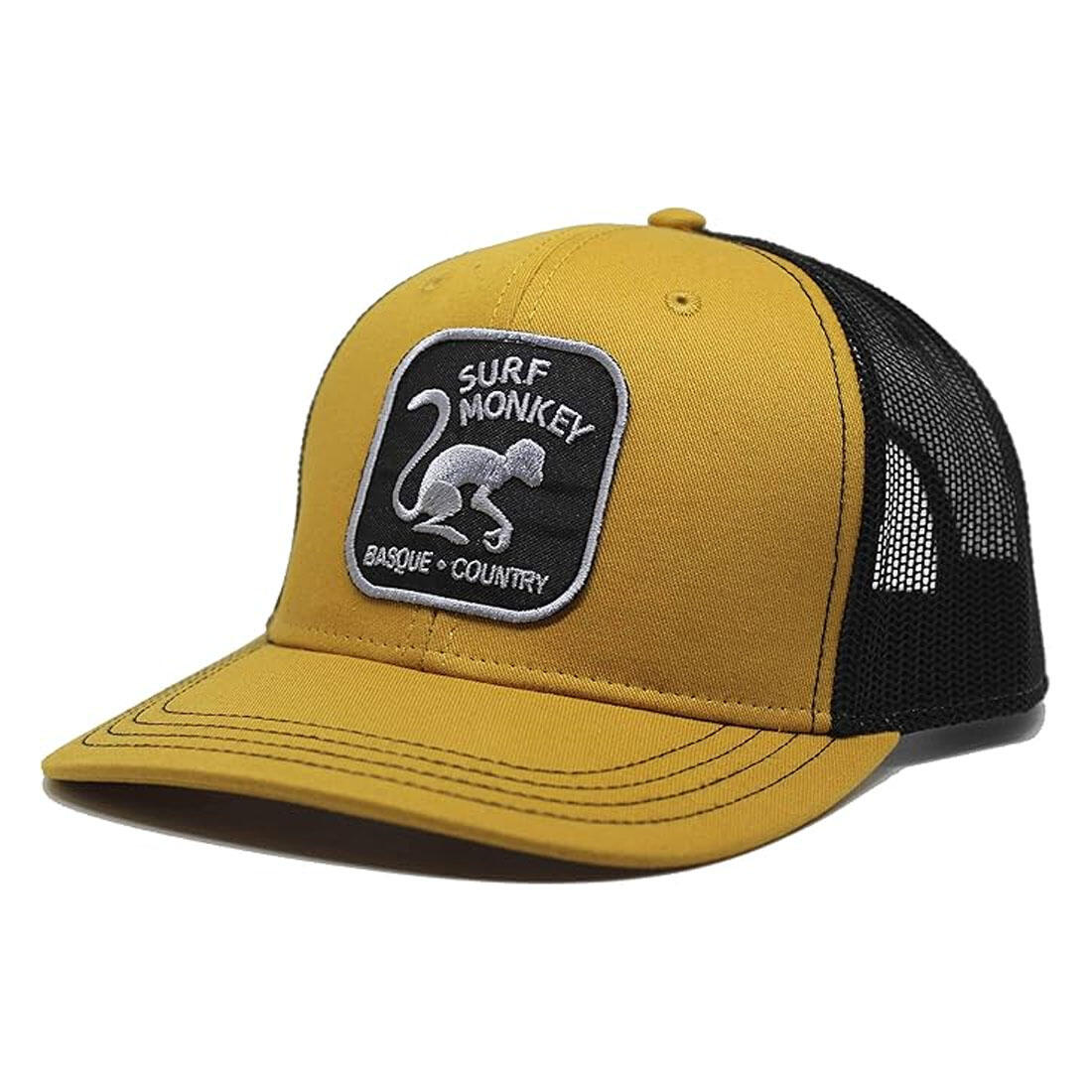 Surf Monkey - Casquette Trucker - 6 Panneaux / Adulte / Taille Unique (moutarde/noir) - Casquette - Jaune - Taille Unique - Decathlon