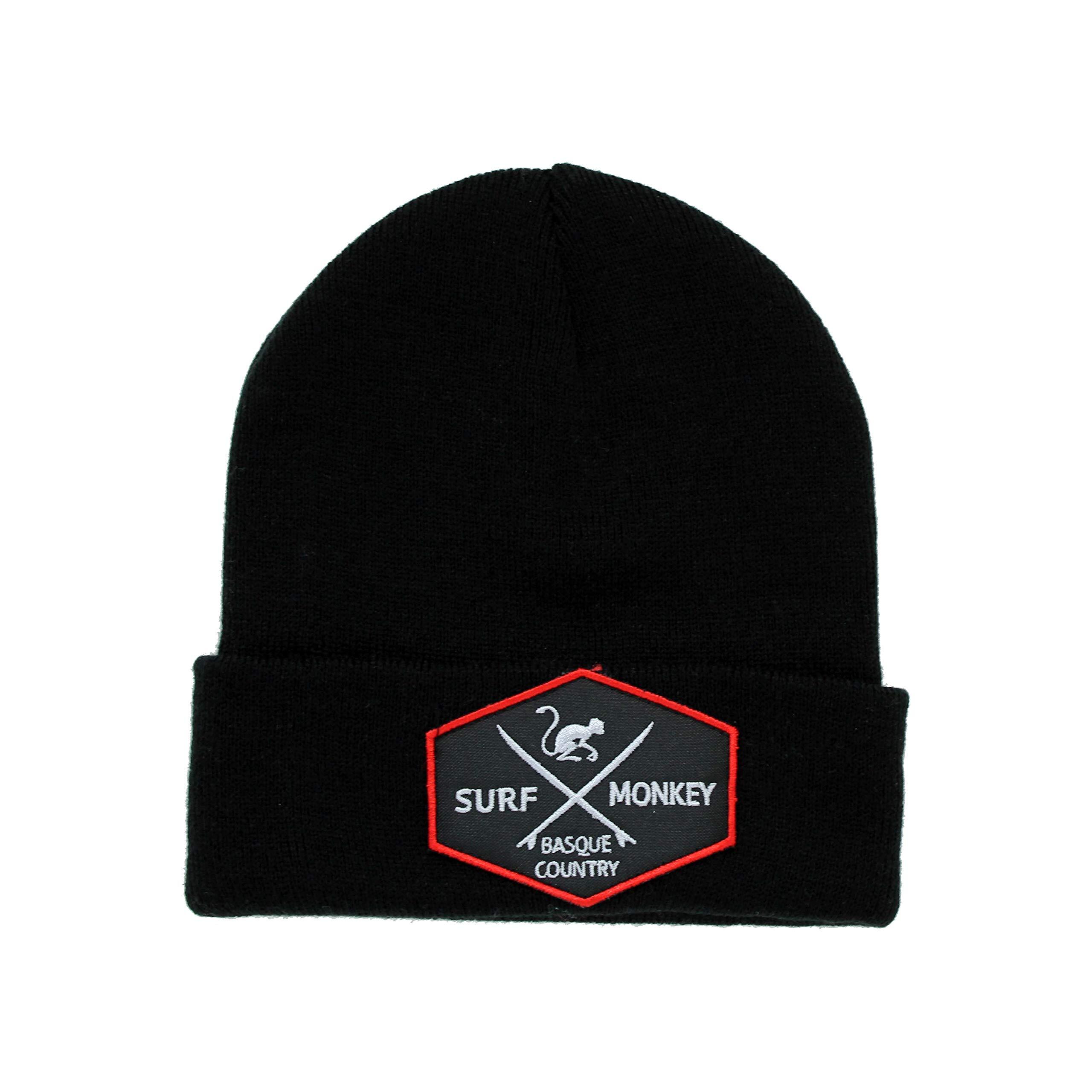 SURF MONKEY Beanie-Strickmütze – Einheitsgröße – (Schwarz)