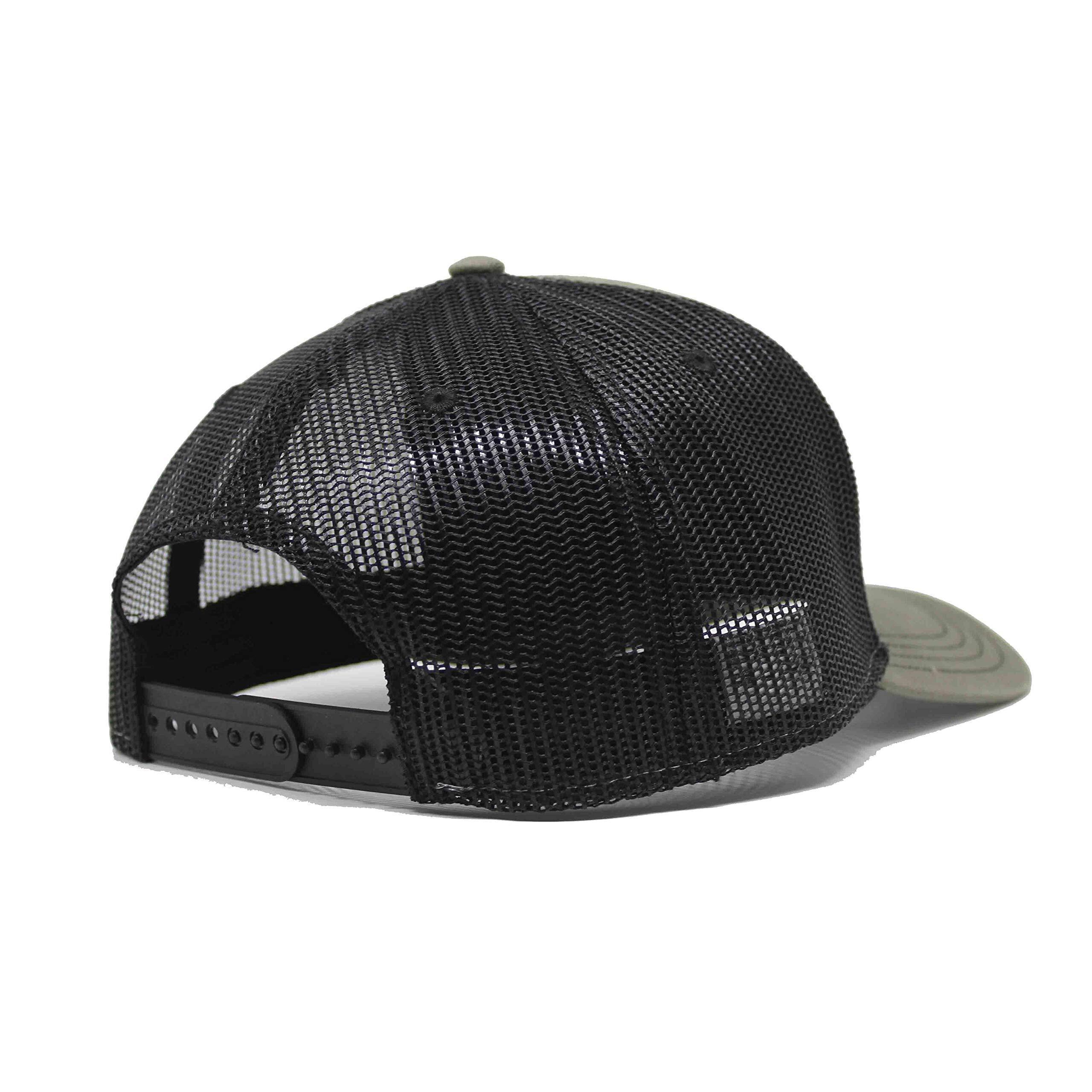 Casquette Trucker - 6 Panneaux / Adulte / Taille Unique (Vert Olive/Noir) 3/7