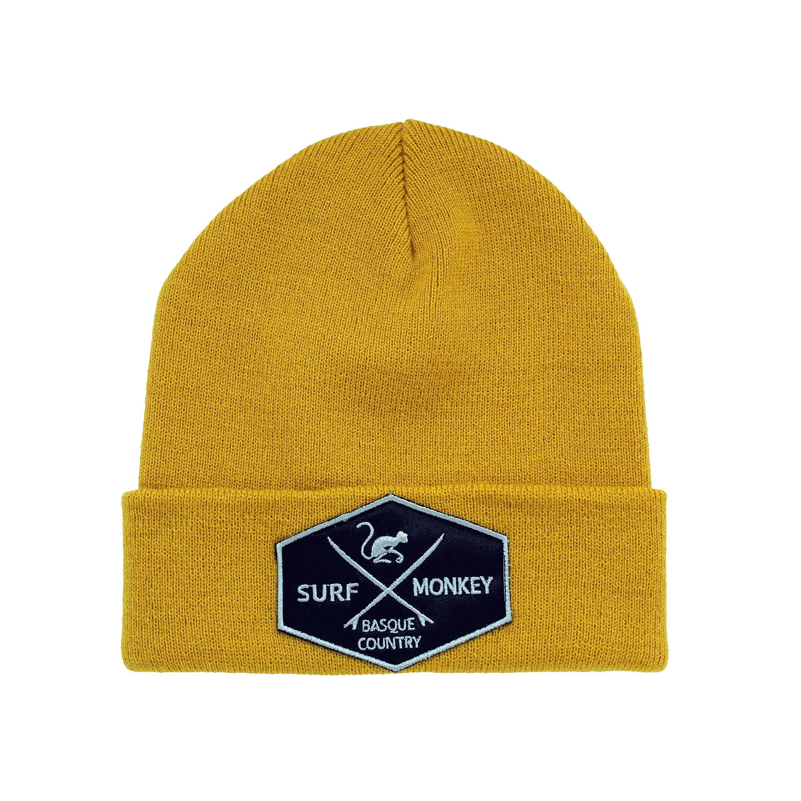SURF MONKEY Beanie-Strickmütze – Einheitsgröße – (Senf)