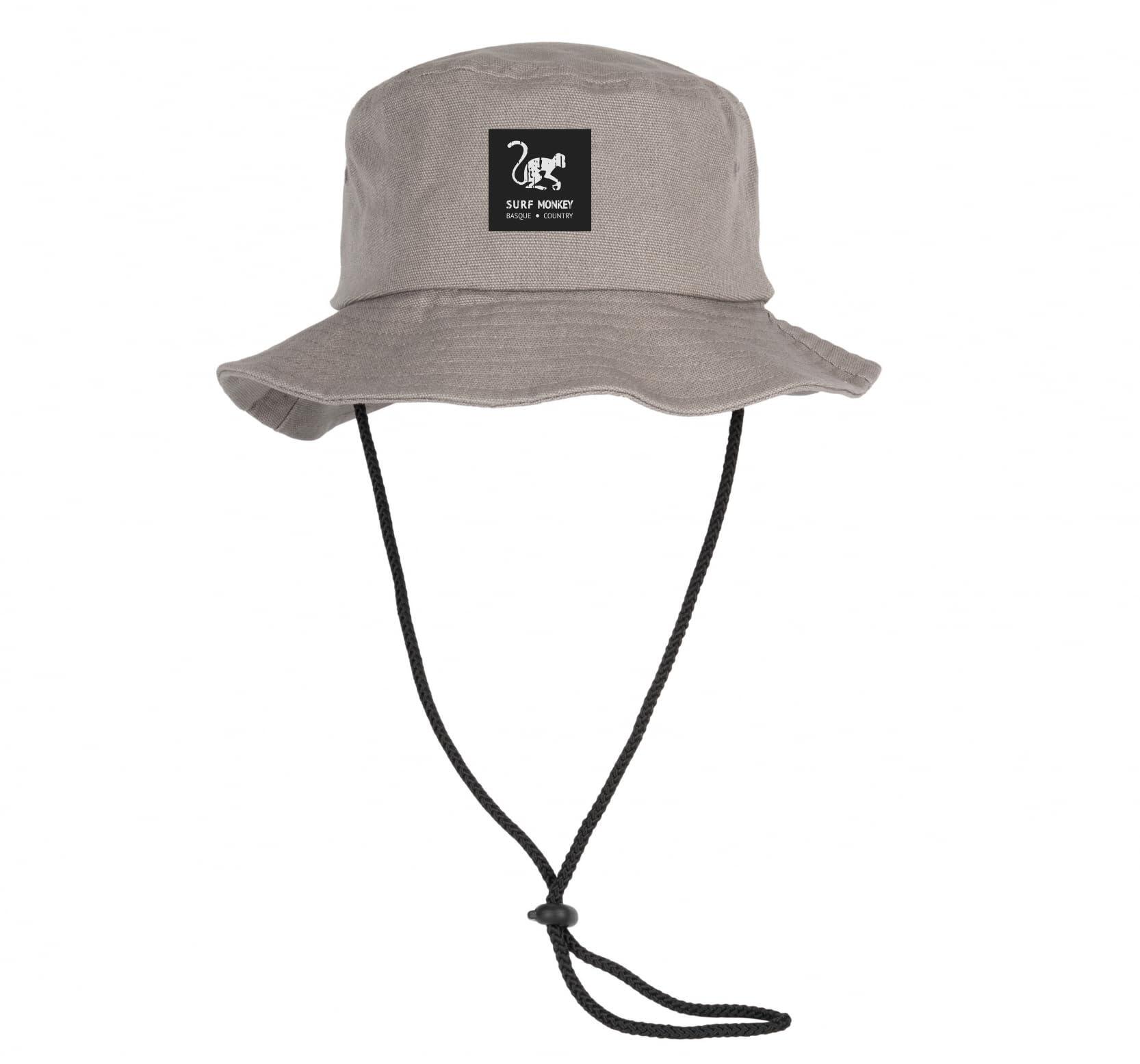 SURF MONKEY Gorro - 100% algodão - Corda ajustável / Adulto (Cinzento)