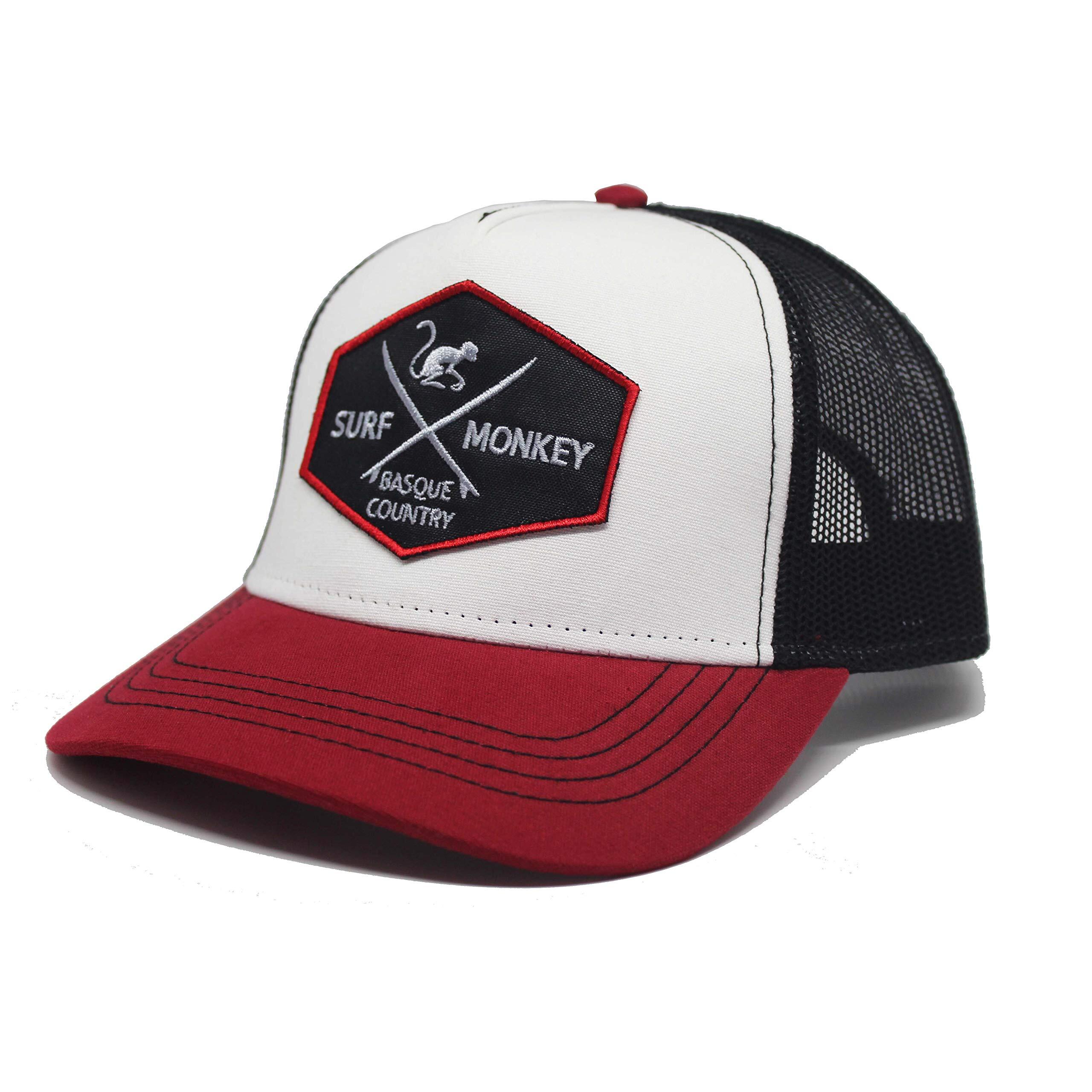 Surf Monkey - Casquette Trucker - 5 Panneaux / Adulte / Taille Unique (rouge/blanc) - Casquette - Rouge - Taille Unique - Decathlon