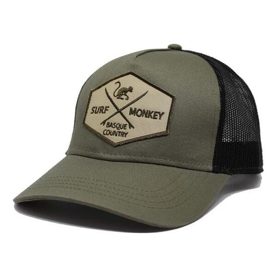Cappellino Trucker - 5 Pannelli / Adulto / Taglia Unica (Verde/Beige)