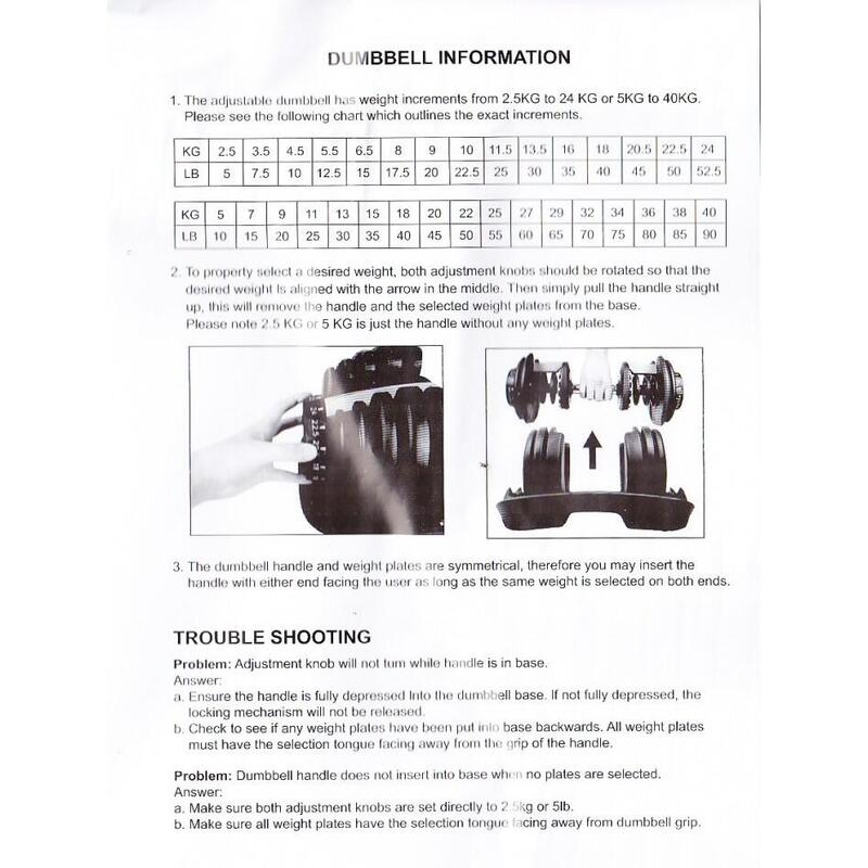 Gantera reglabila 2,5-24 kg