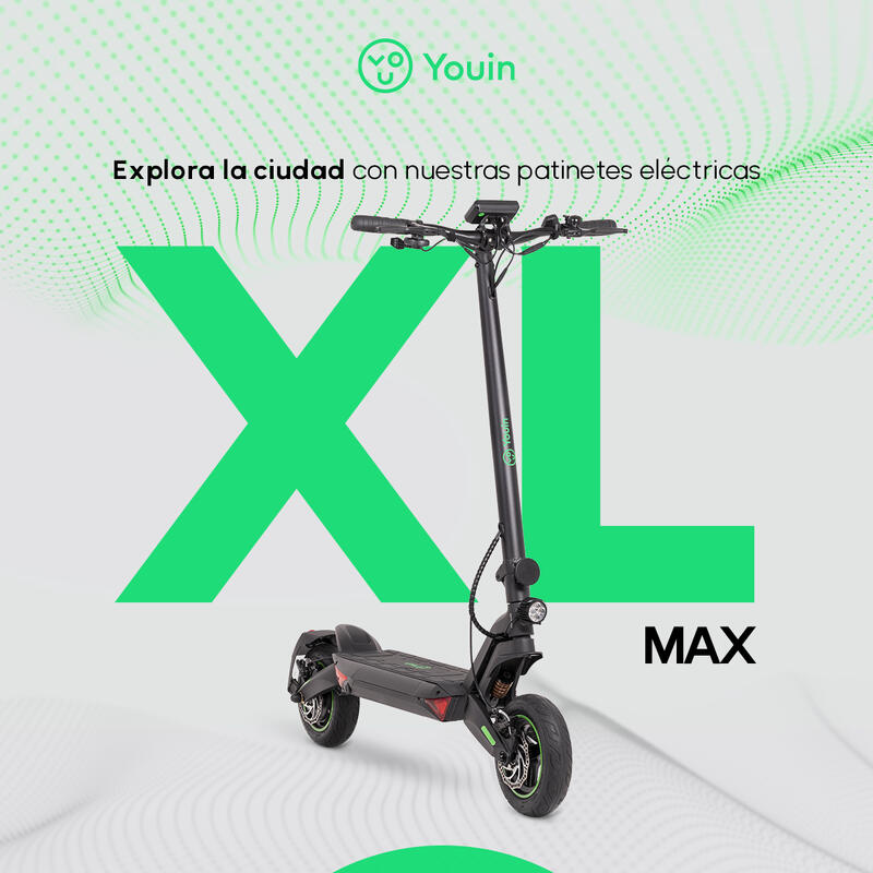 Patinete eléctrico Youin XLMAX - Doble Susp, FRENOS HIDRÁULICOS - Homologado DGT