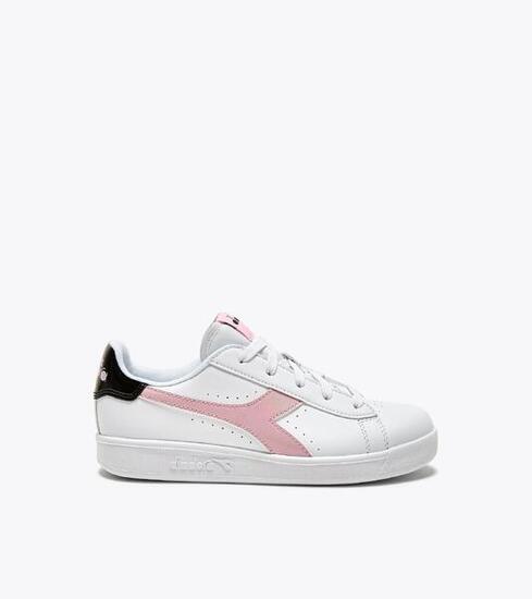 Scarpe ragazza diadora game gs - bianco/rosa