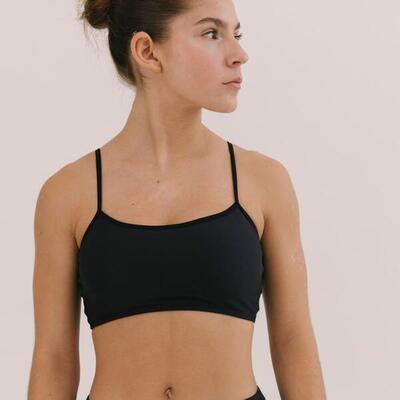 Top da ginnastica Basic Donna Nero