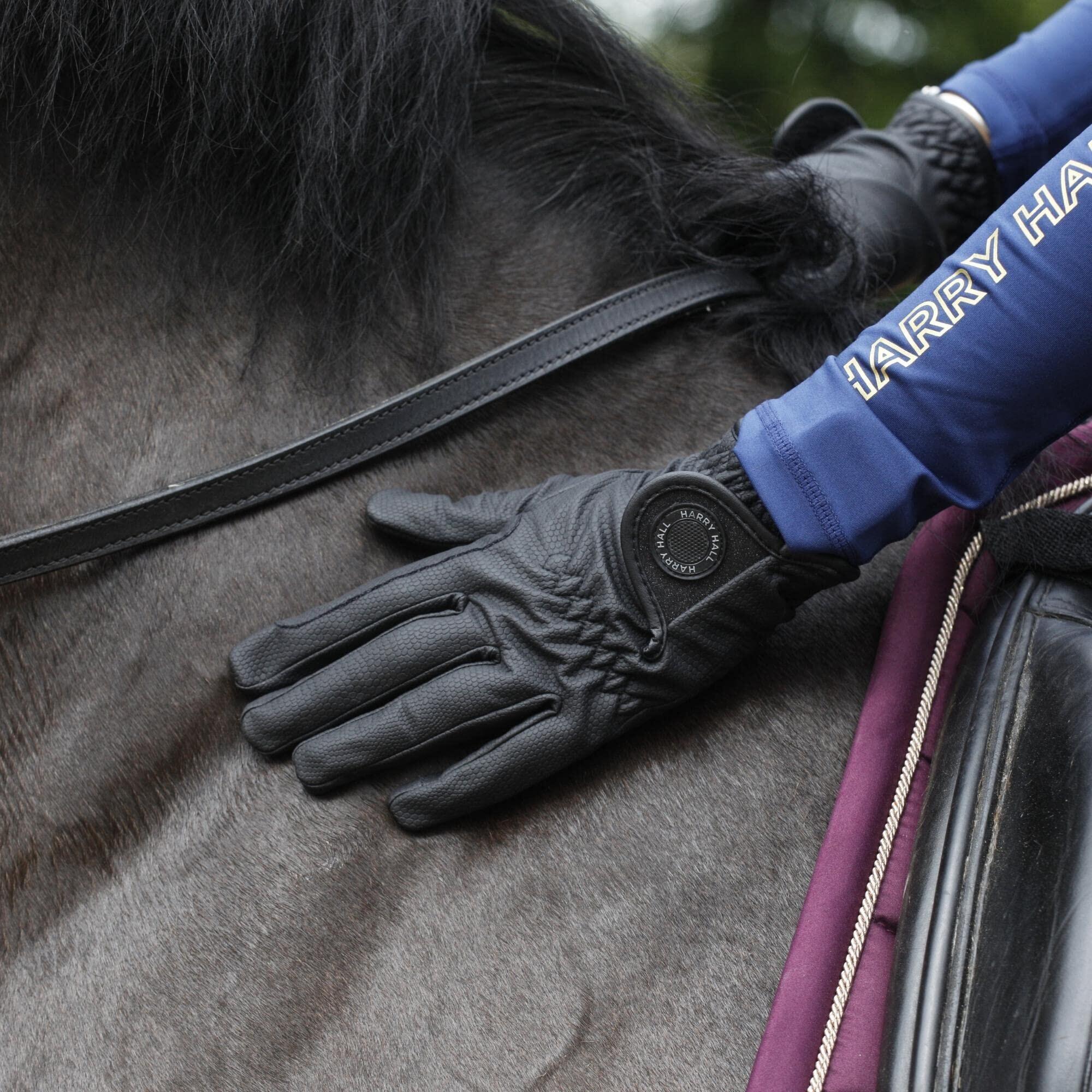 Warm fleece lined horse riding gloves HARRY HALL Decathlon