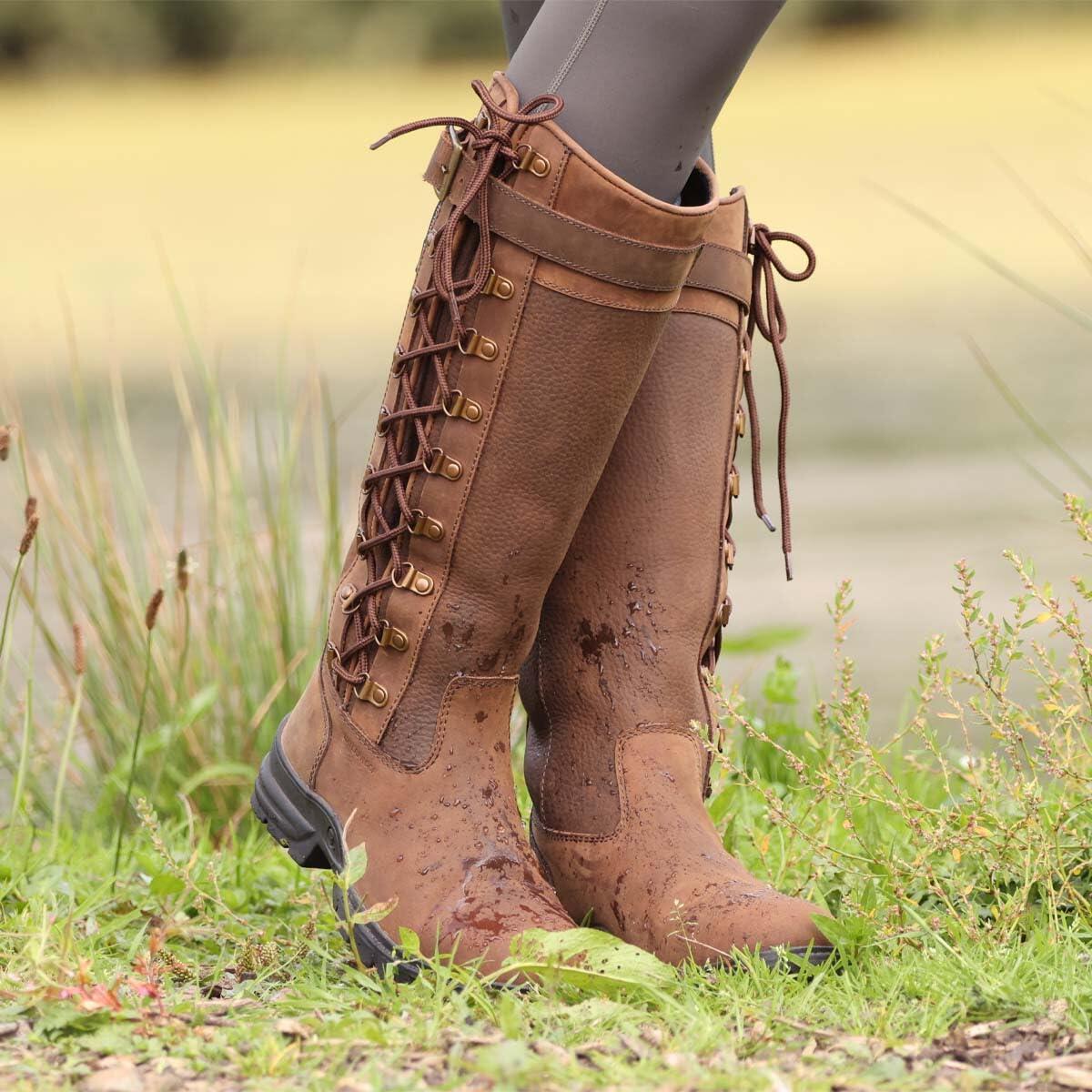 Women's water-resistant stylish country boots HARRY HALL Decathlon