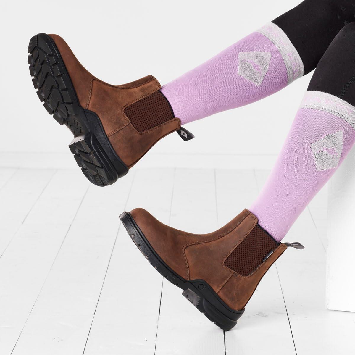 Short yard boots, practical leather outdoor footwear