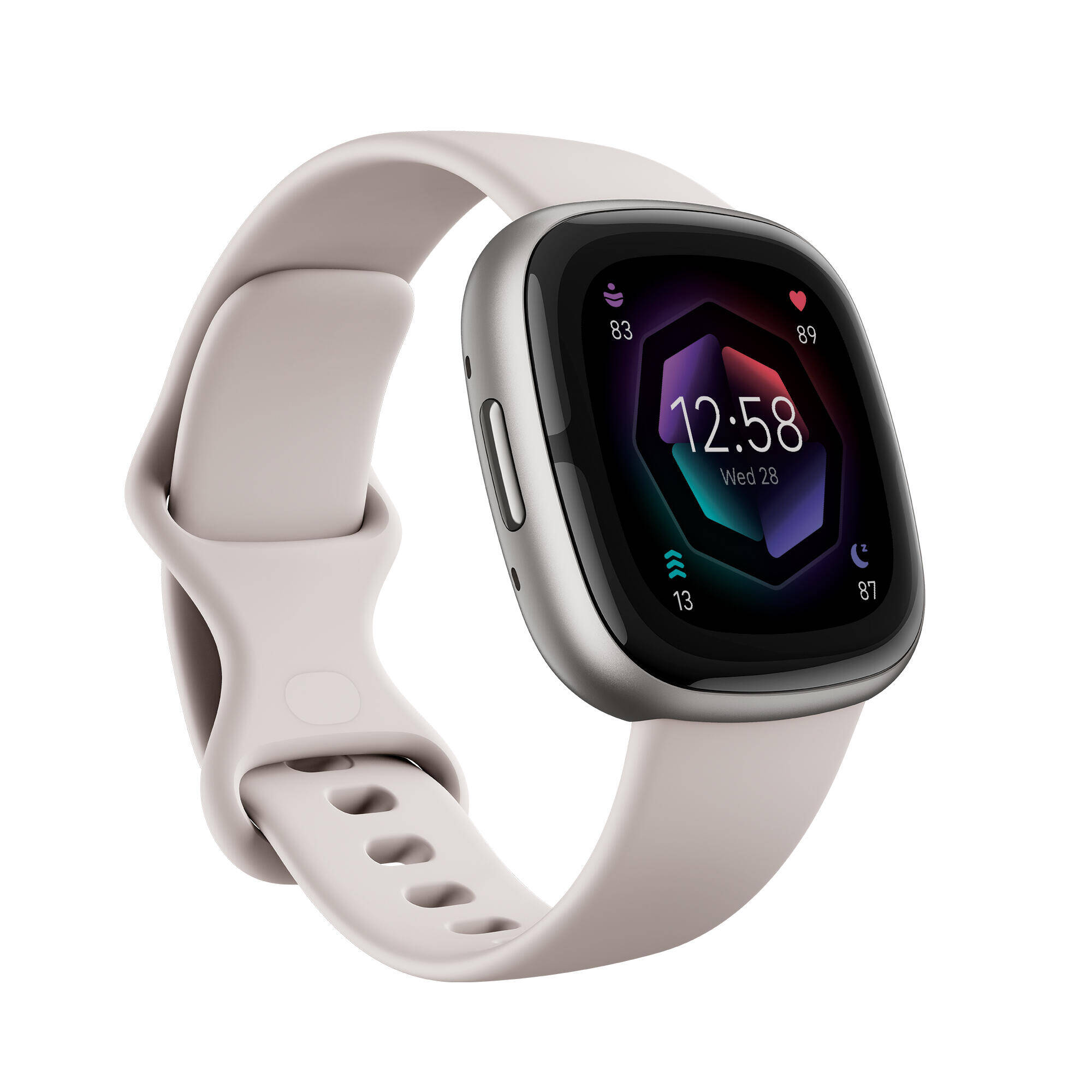 Fitbit Sense 2 Health & Fitness Watch (Lunar White / Platinum Aluminium) -  1