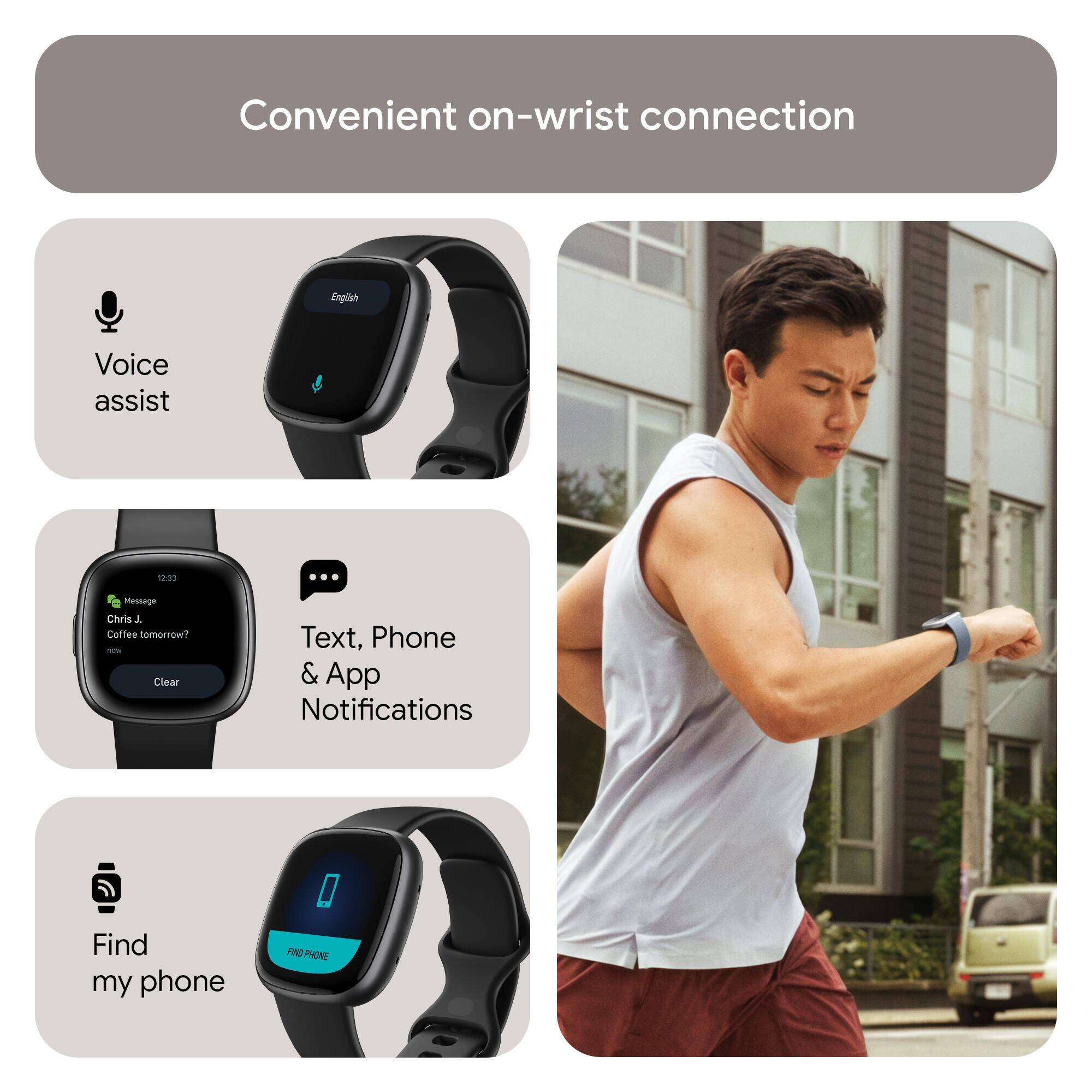 Fitbit Versa 4 Fitness Watch (Black / Graphite Aluminium) -  4