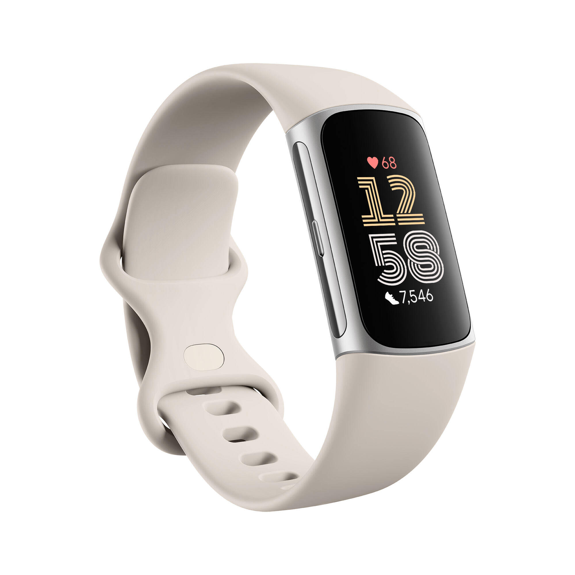 Fitbit Charge 6, Porcelain/Silver Aluminum -  1