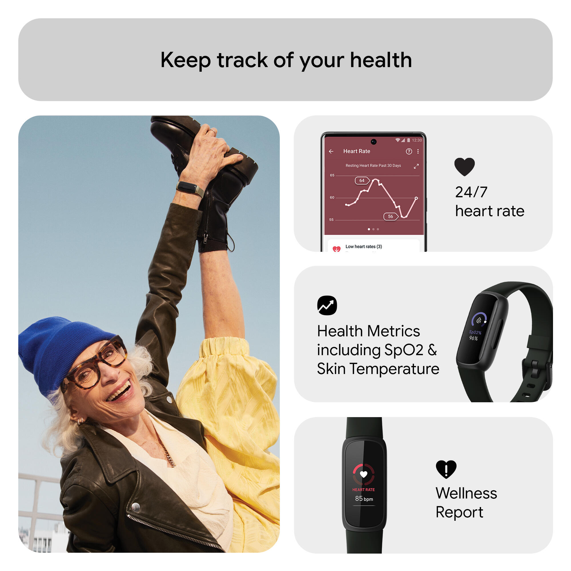 Fitbit Inspire 3 Health & Fitness Tracker (Midnight Zen / Black)