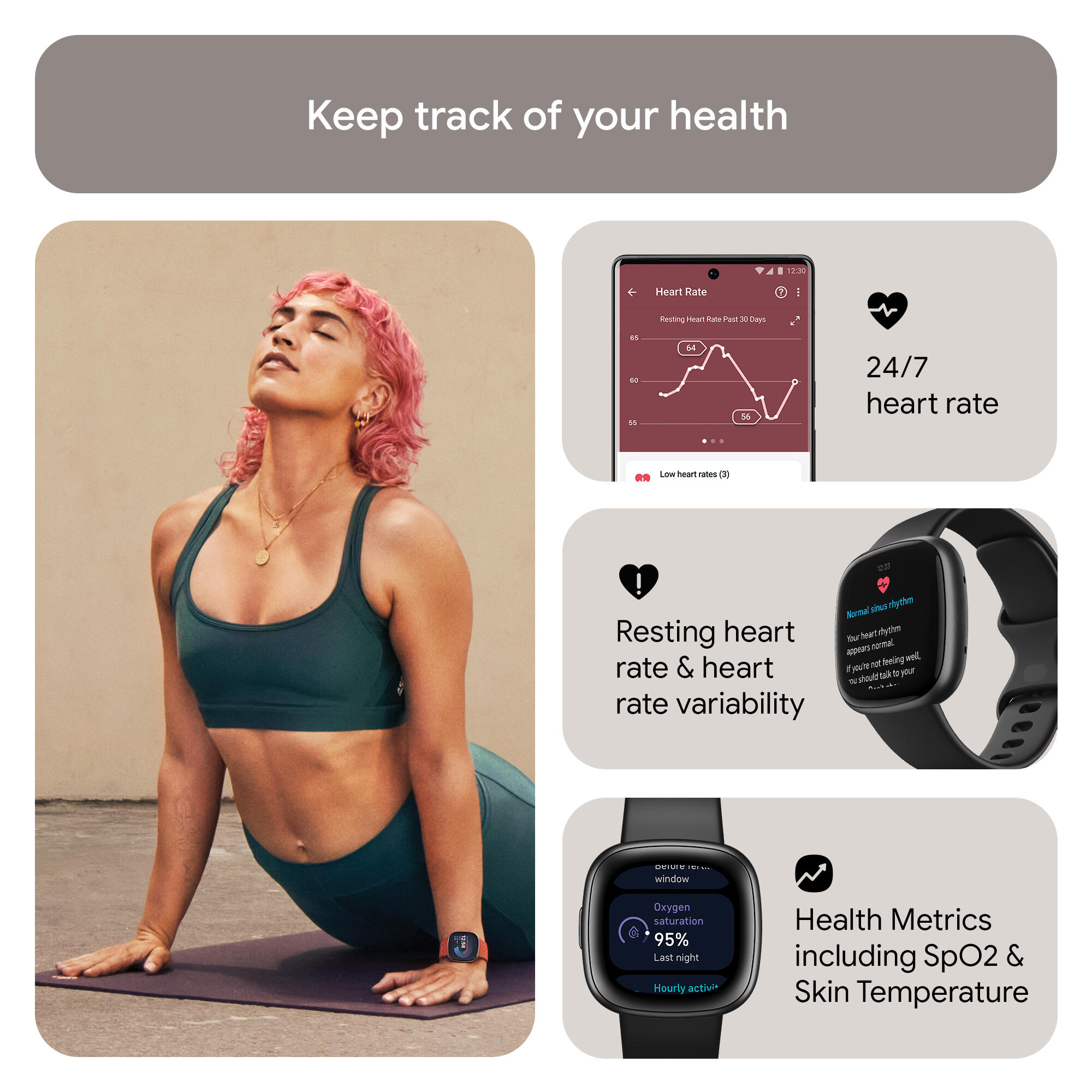 Fitbit Versa 4 Fitness Watch Black Graphite Aluminium