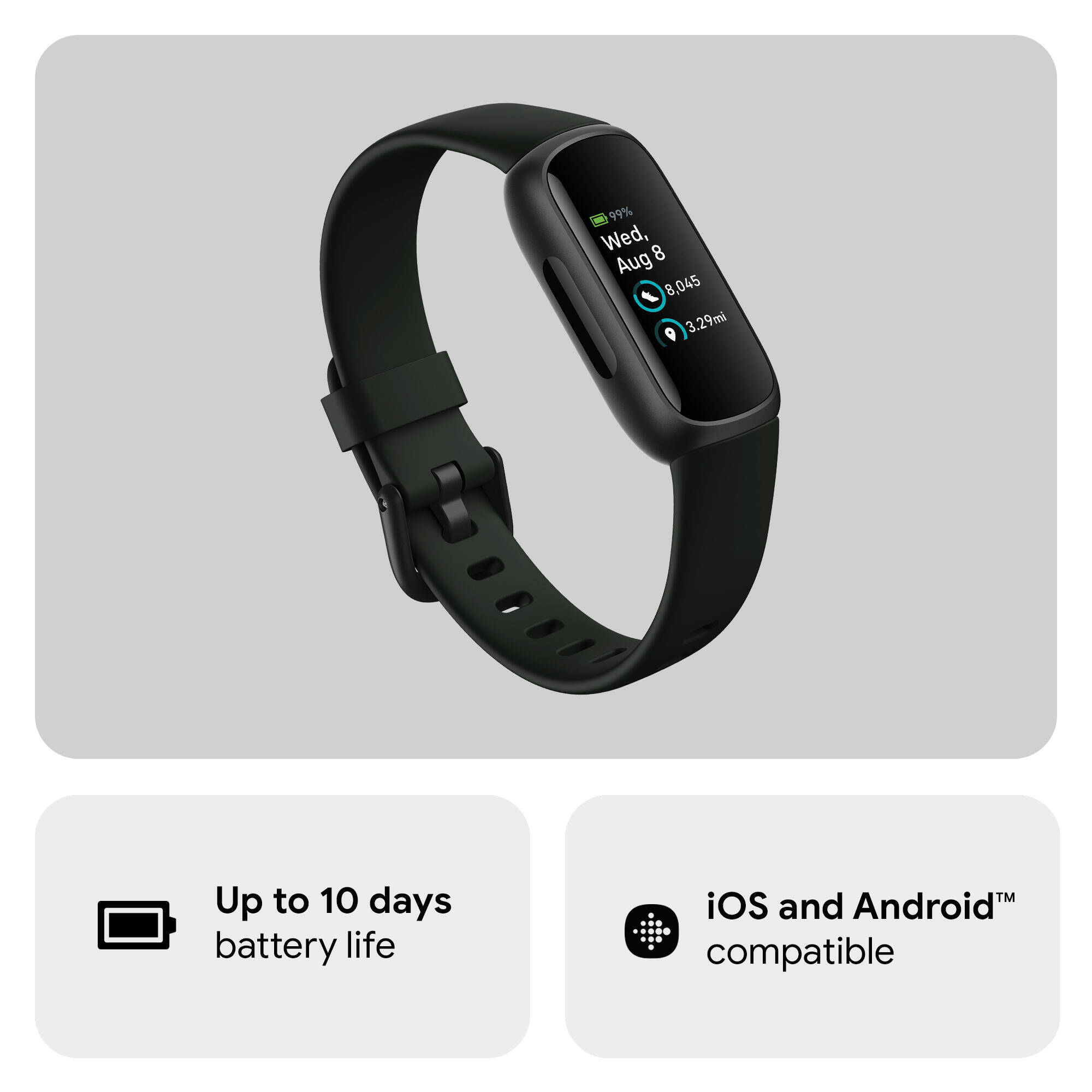 Fitbit Inspire 3 Health & Fitness Tracker (Midnight Zen / Black) -  2