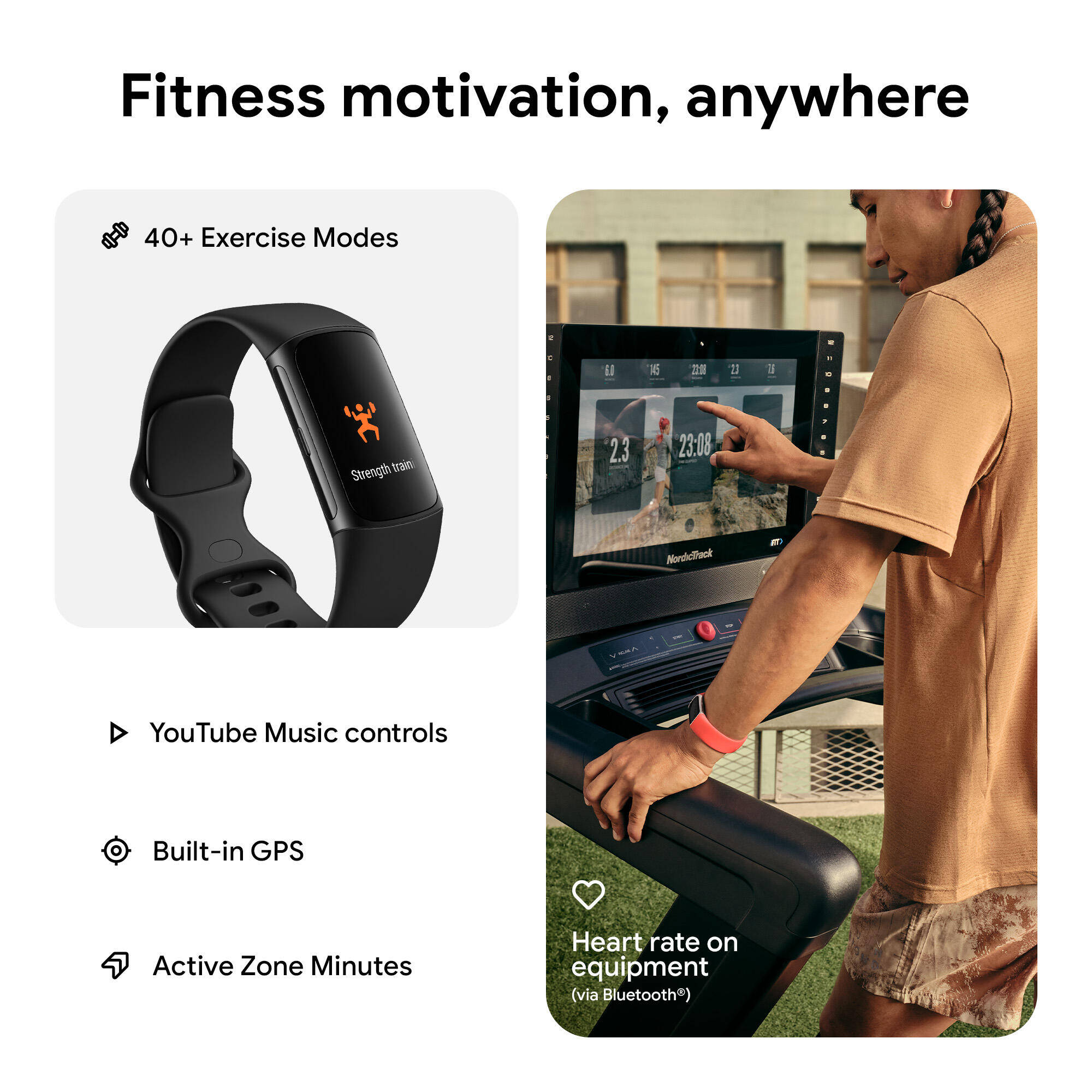 Fitbit Charge 6, Obsidian/Black Aluminum -  3
