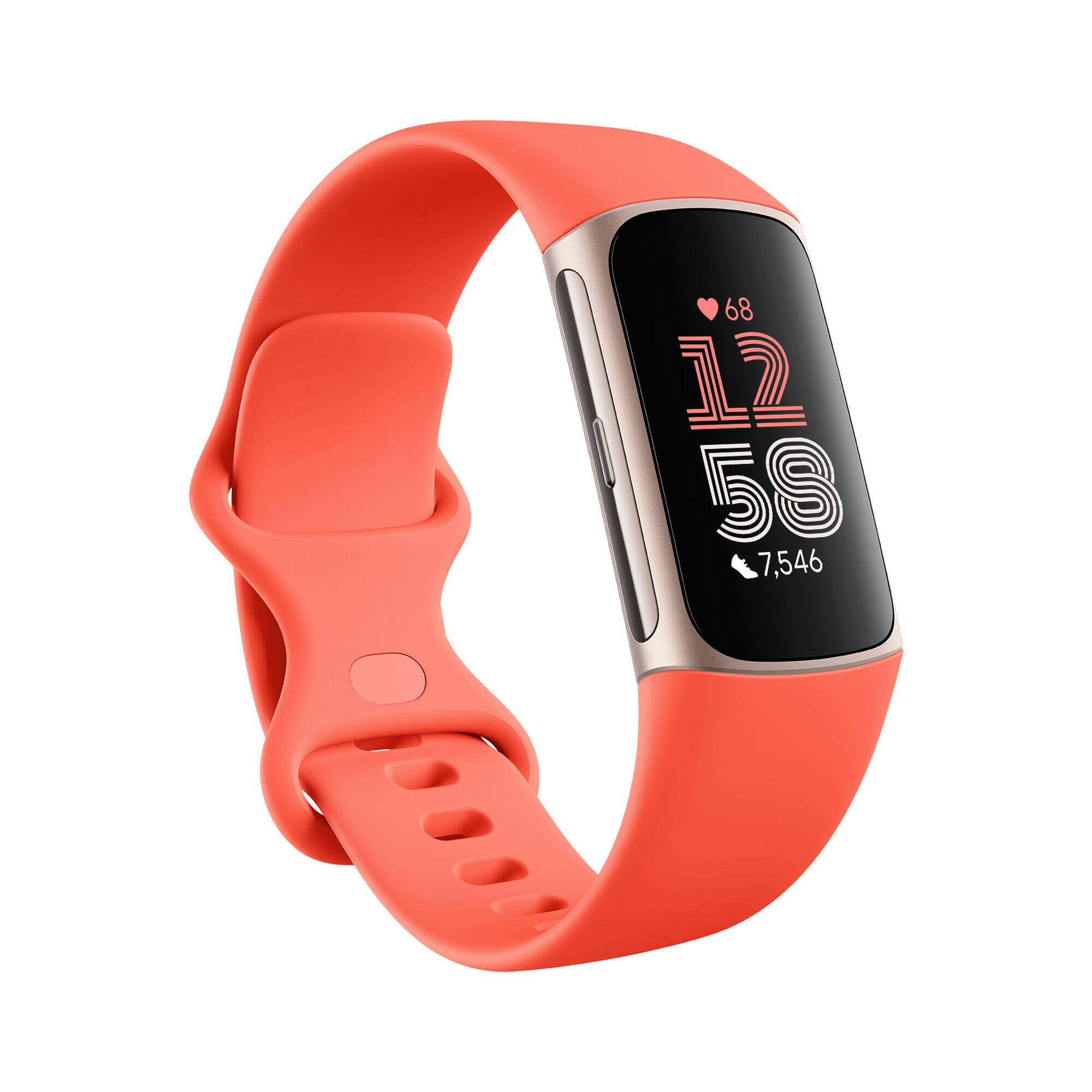 Fitbit Charge 6, Coral/Champagne Gold Aluminum -  1