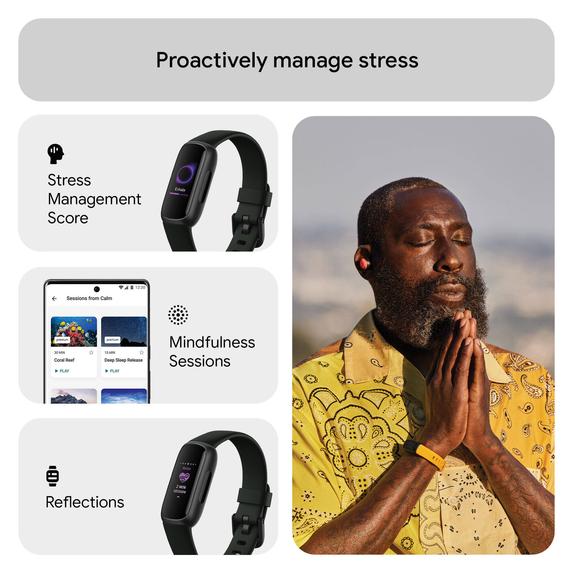 Fitbit Inspire 3 Health & Fitness Tracker (Midnight Zen / Black) -  4