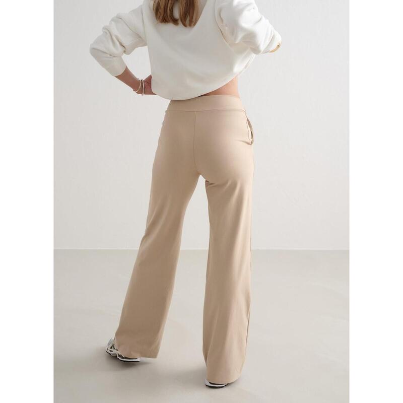 Pantalon de yoga pour femmes à jambes larges Beige