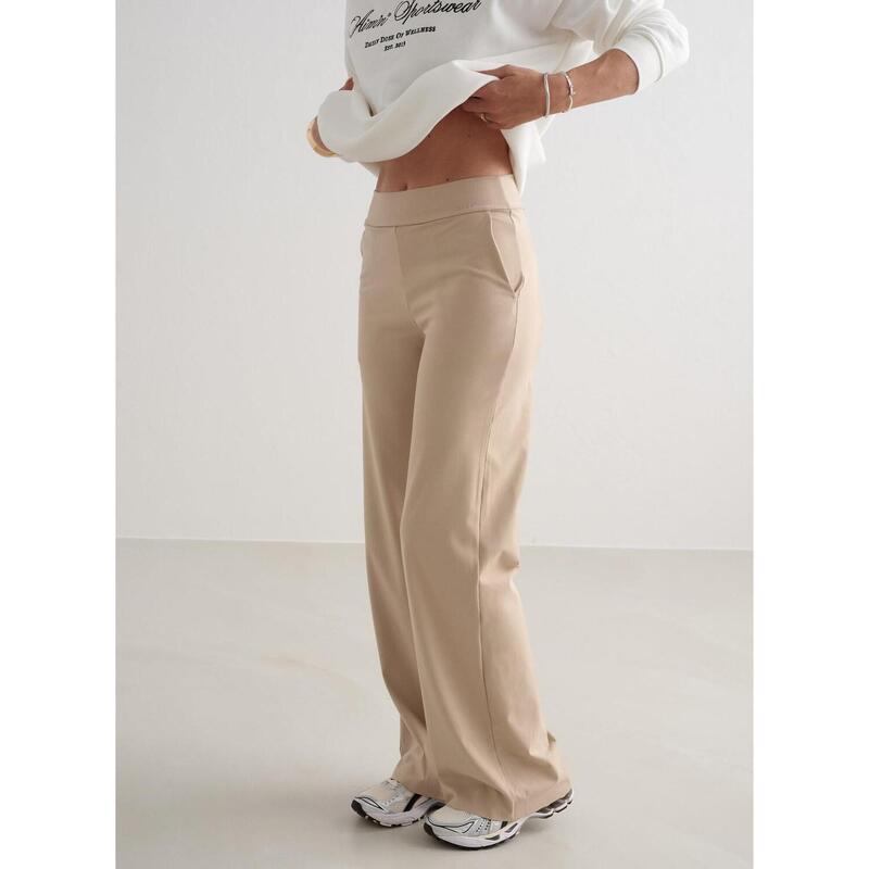 Pantalon de yoga pour femmes à jambes larges Beige