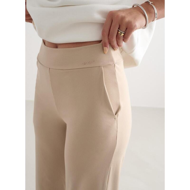 Pantalon de yoga pour femmes à jambes larges Beige