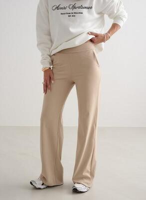 Damen Yoga Hose mit weitem Bein Beige