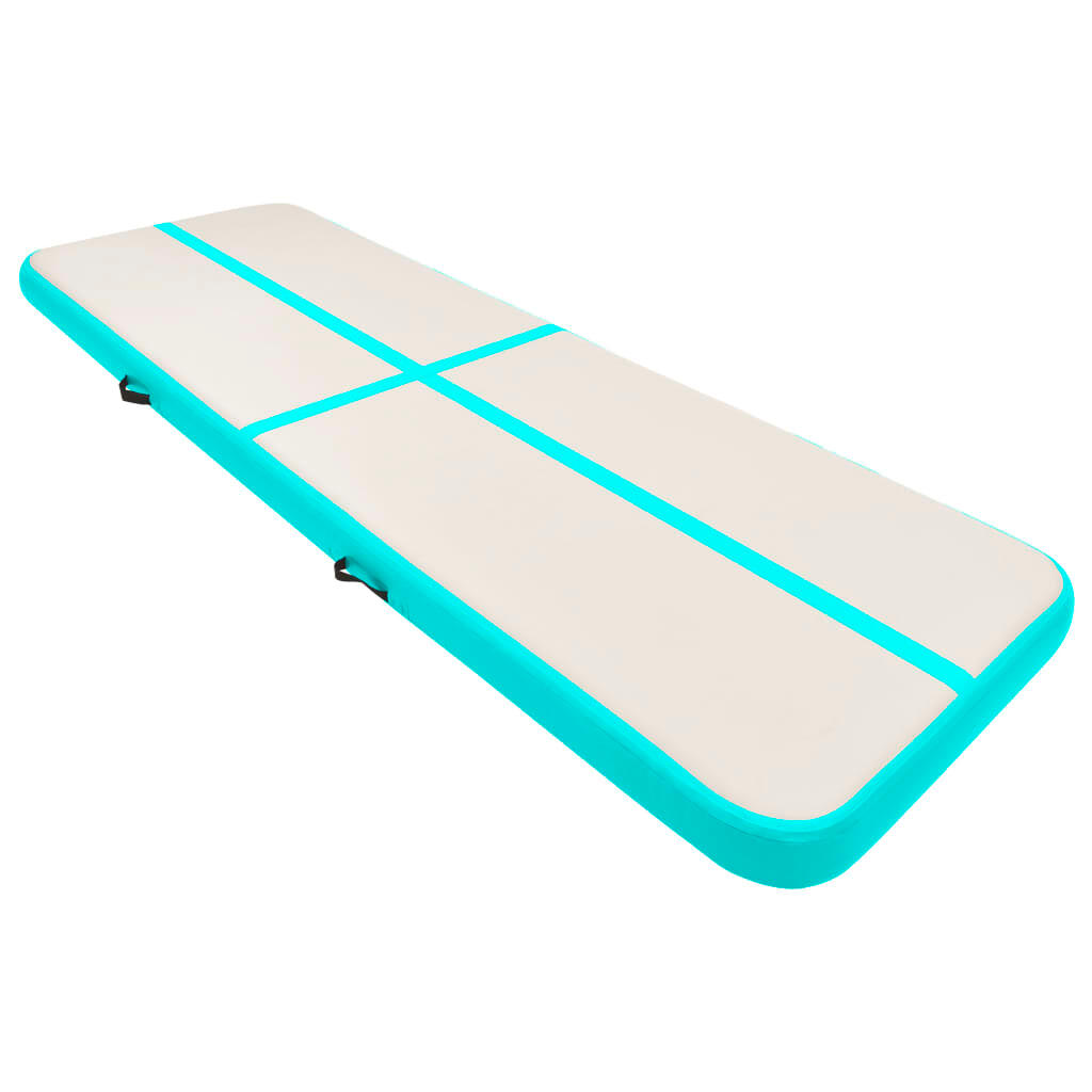 VidaXL Tapis Gonflable 300x100x20 cm avec Pompe, PVC, Vert/Gris 2/7