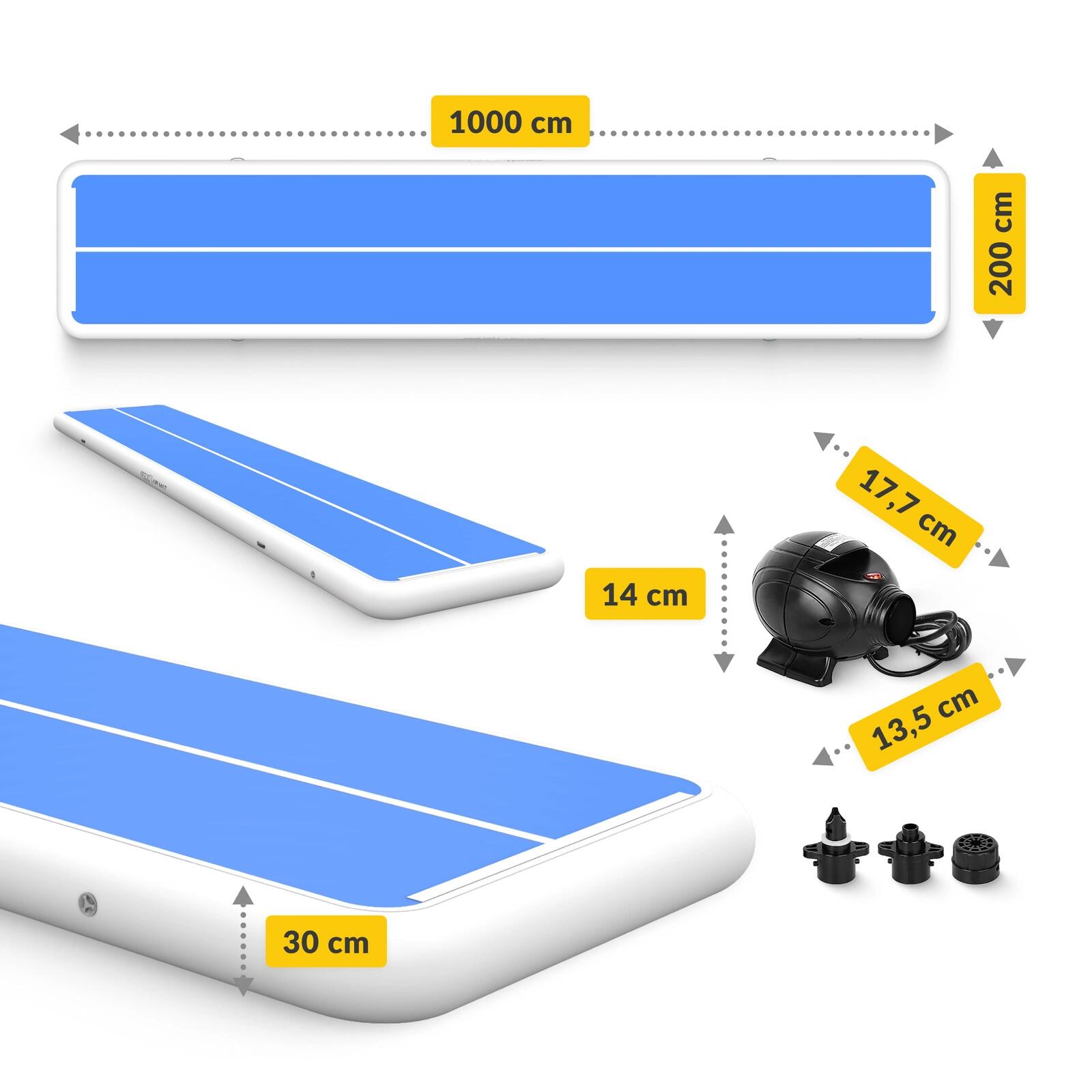 Ścieżka akrobatyczna gimnastyczna z pompką uniwersalna 4FIZJO AIR MAT PRO 10 m 2/7