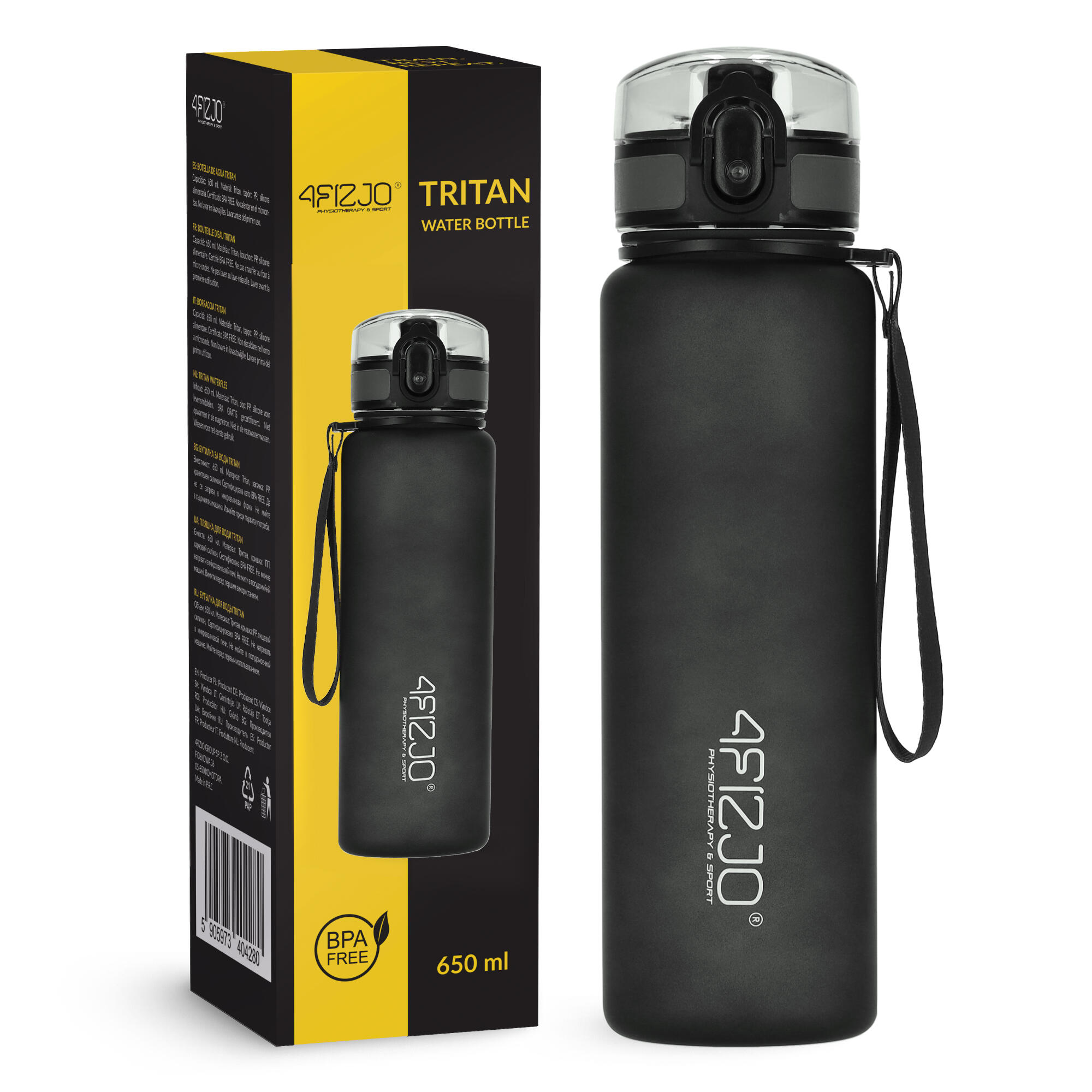 Sticlă sportivă pentru apă 4FIZJO 650 ml