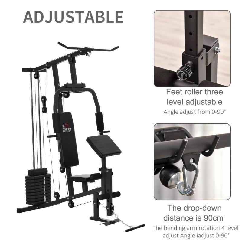 HOMCOM Stazione Fitness per Allenamento a Casa o Palestra in Acciaio 3/8