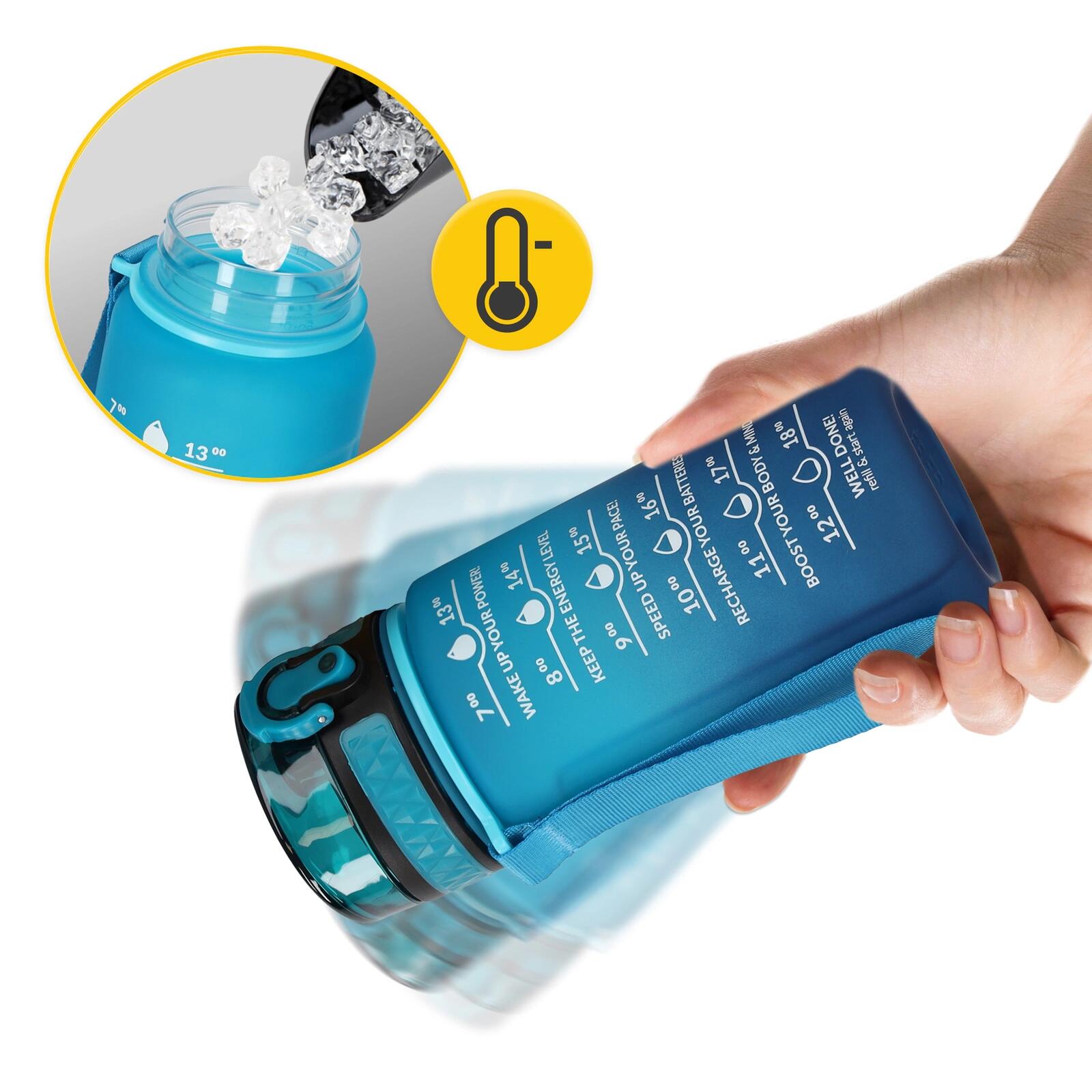 Trinkflasche 500ml Sportflasche BPA-frei Auslauffest Fitness 4FIZJO 6/7