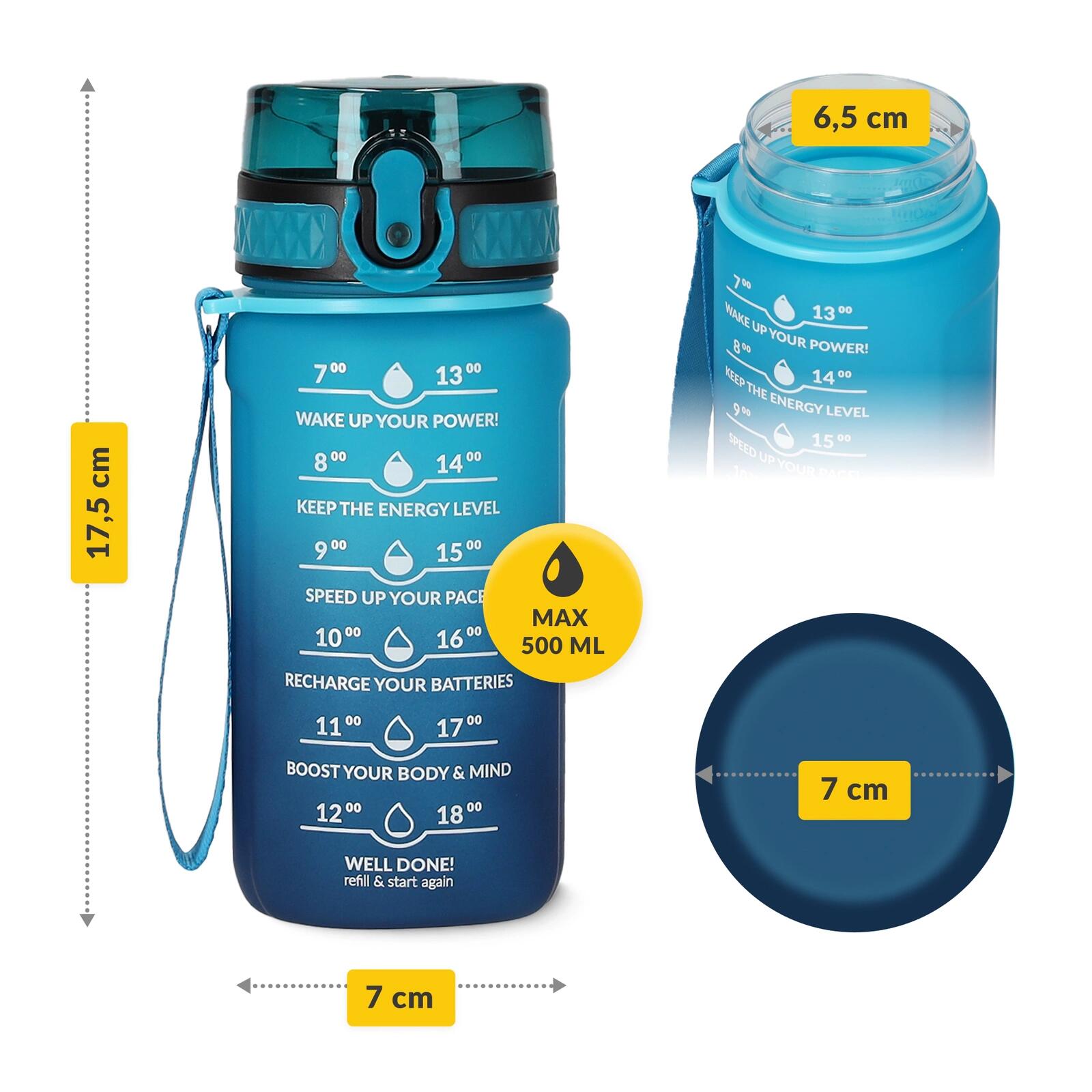 Trinkflasche 500ml Sportflasche BPA-frei Auslauffest Fitness 4FIZJO 3/7