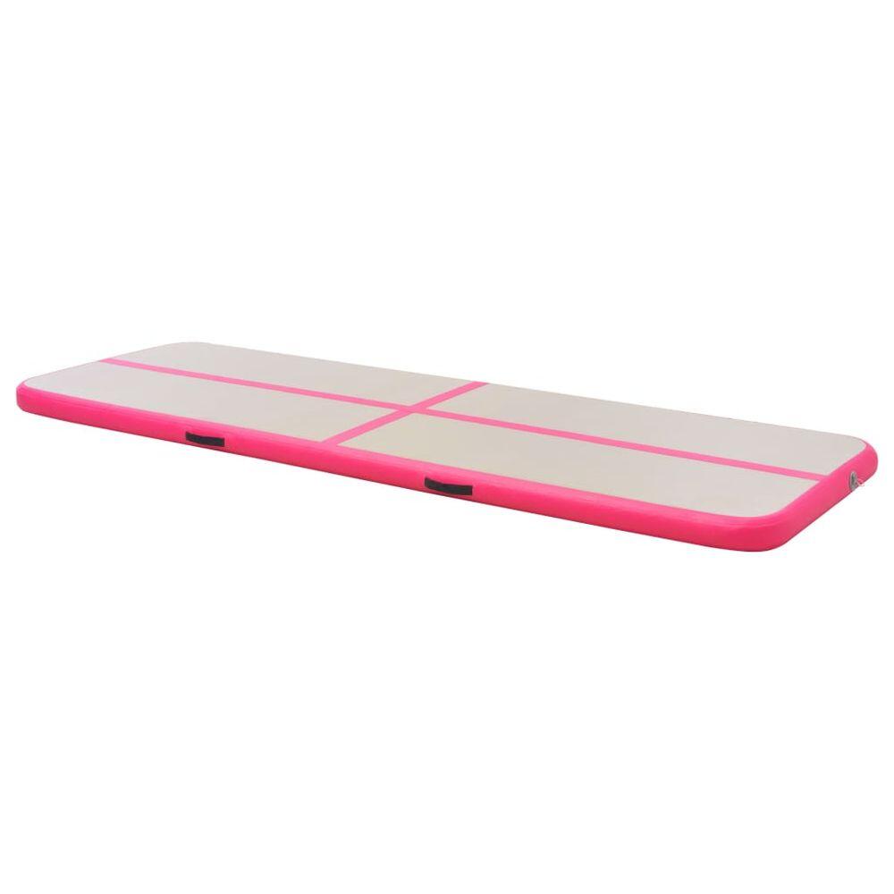 VidaXL Tapis de gymnastique gonflable 400x100x10 cm PVC gris/rose 6/7