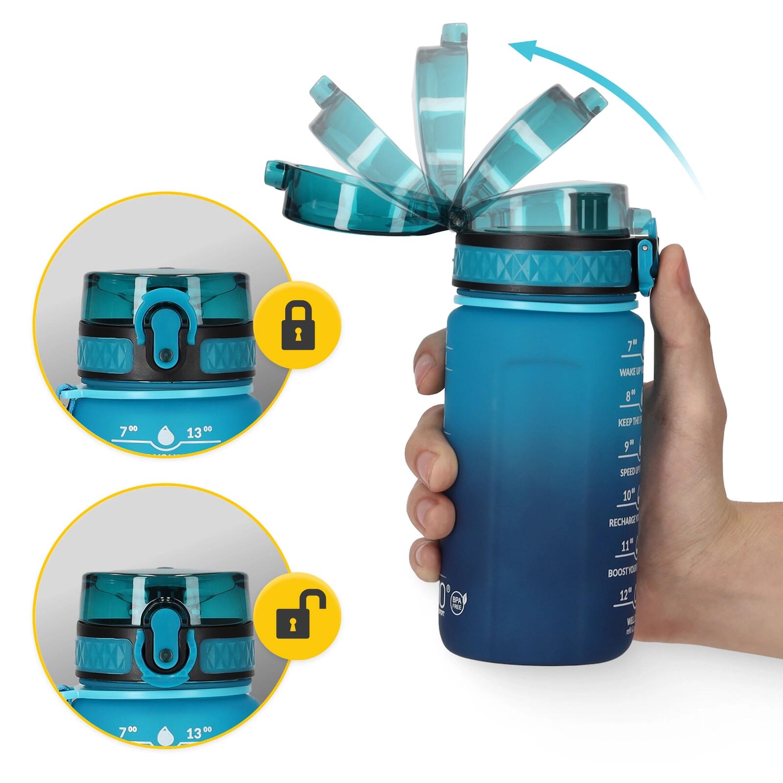 Trinkflasche 500ml Sportflasche BPA-frei Auslauffest Fitness 4FIZJO 4/7