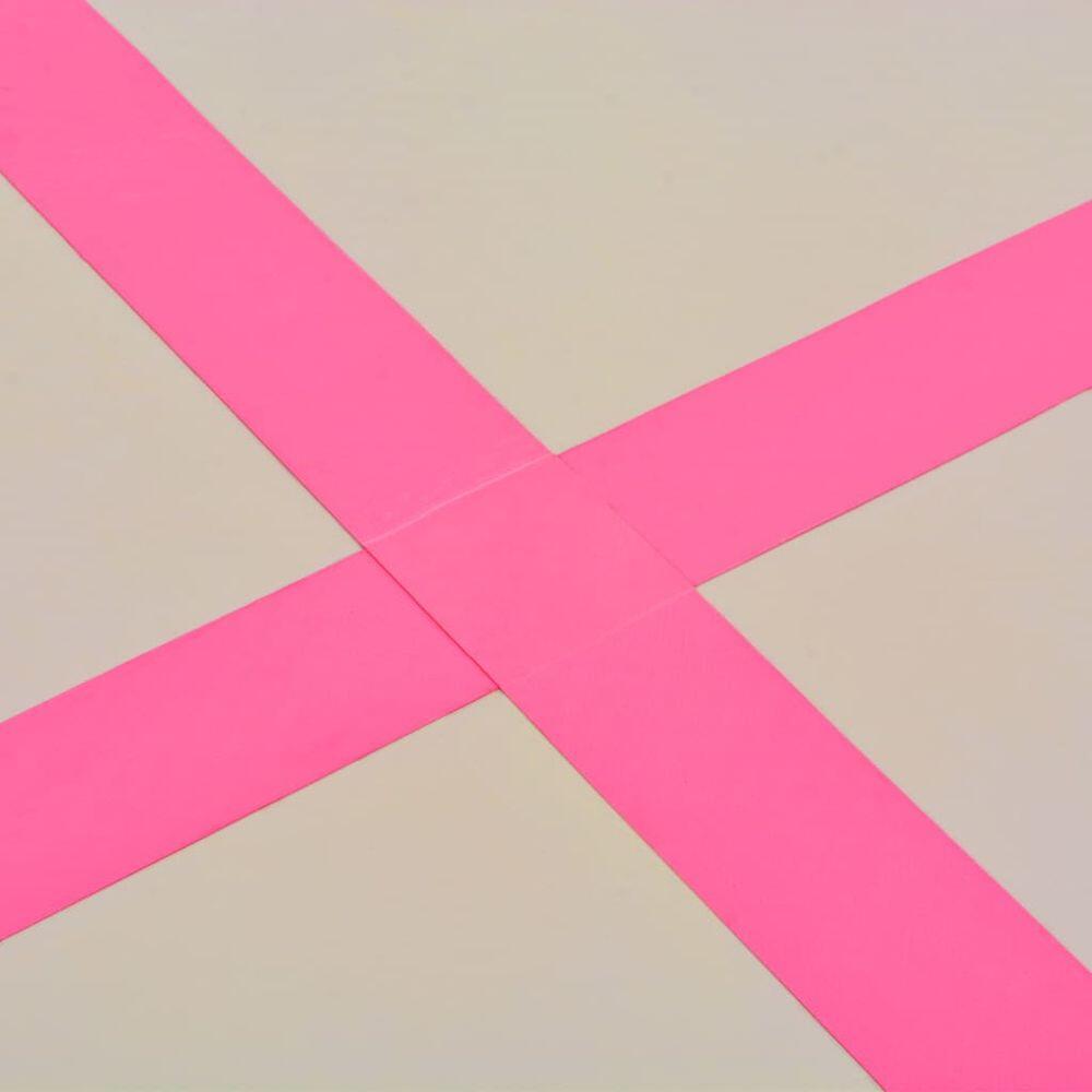 VidaXL Tapis de gymnastique gonflable 400x100x10 cm PVC gris/rose 4/7