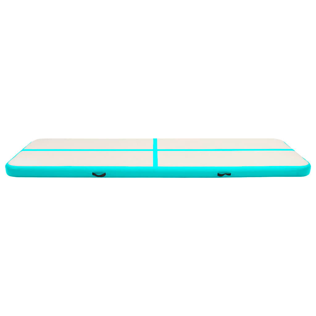 VidaXL Tapis de gymnastique gonflable avec pompe 700x100x20 cm PVC vert-gris 3/7