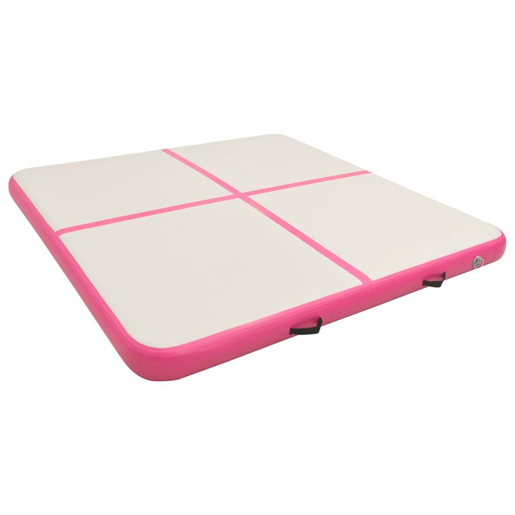 VidaXL Tapis de gymnastique gonflable 200x200x15 cm PVC rose 3/7