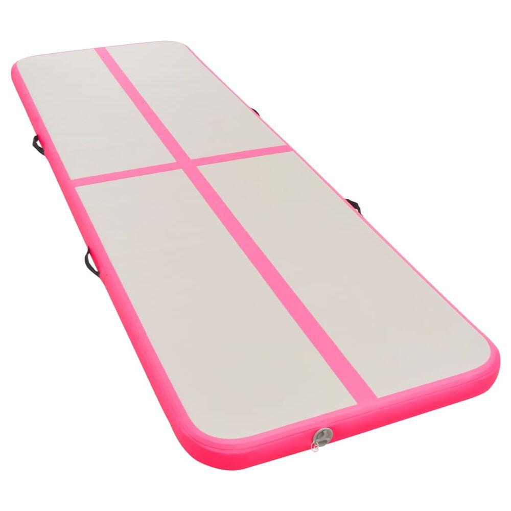 VidaXL Tapis de gymnastique gonflable 400x100x10 cm PVC gris/rose 5/7