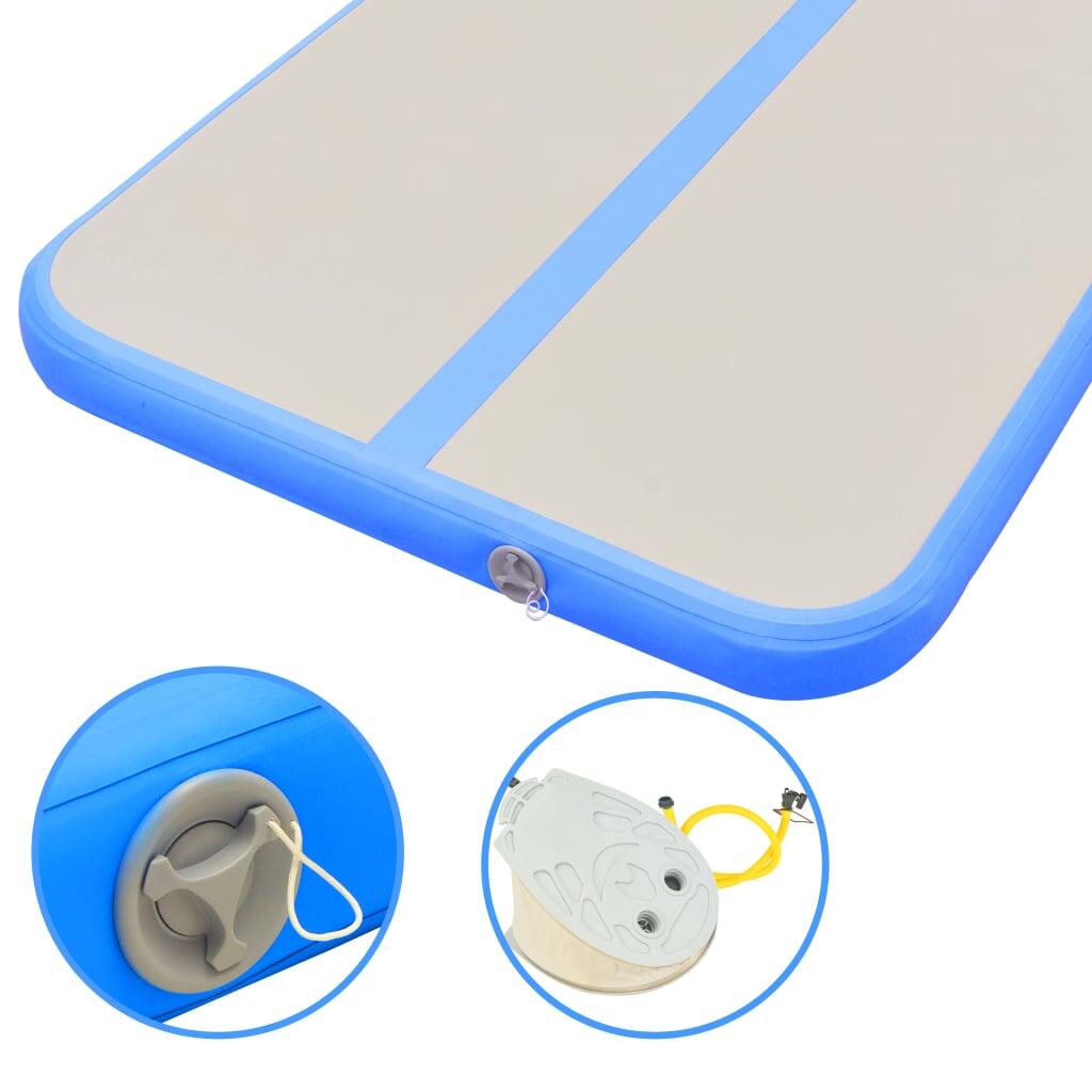 VidaXL Tapis de sport gonflable 300x100x10 cm PVC gris/bleu 7/7