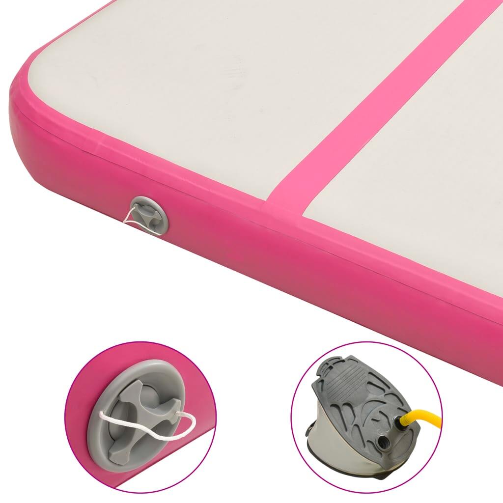VidaXL Tapis de gymnastique gonflable 800x100x15 cm PVC rose/gris 6/7