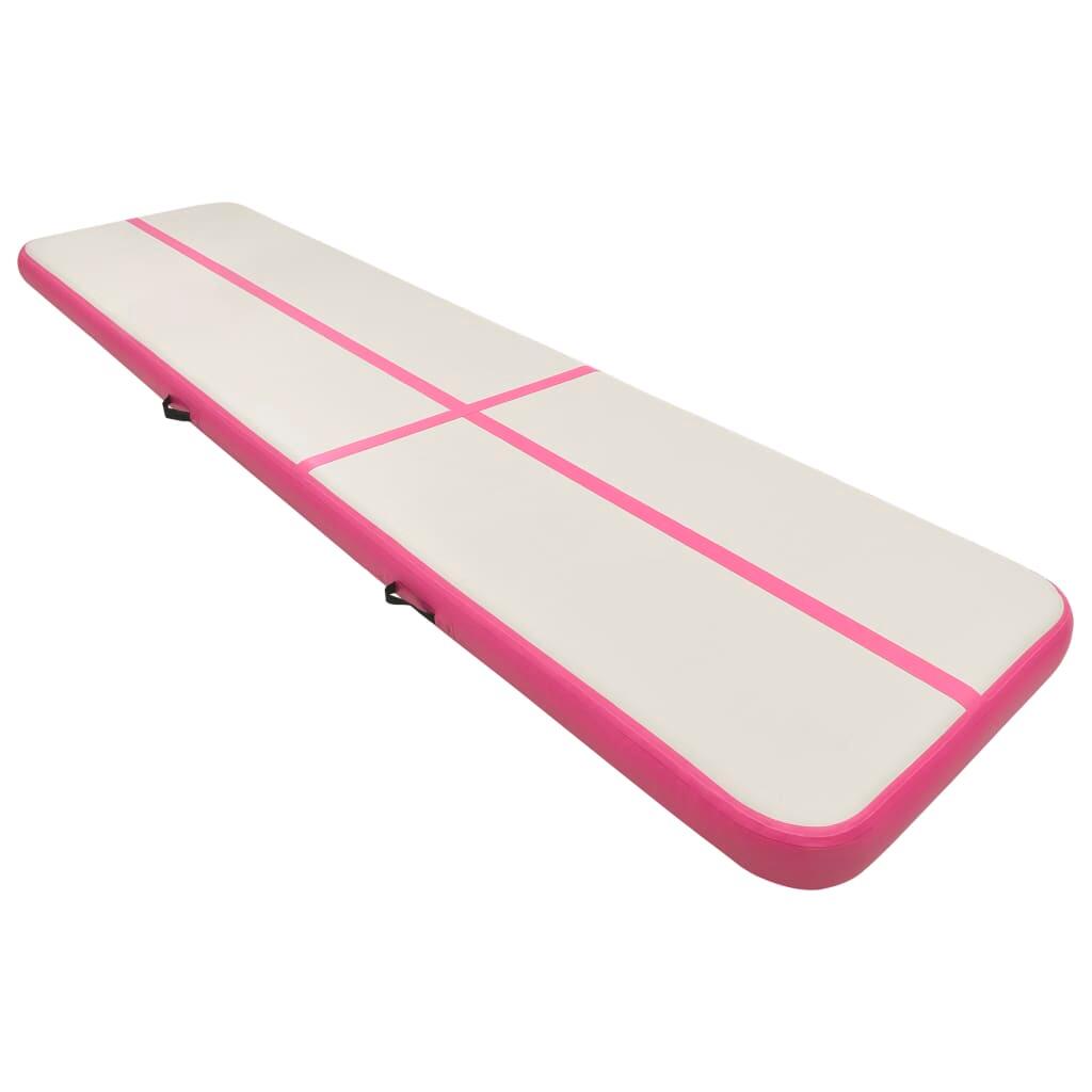 Tappetino da ginnastica VidaXL con pompa gonfiabile 700x100x20 cm PVC rosa 2/7