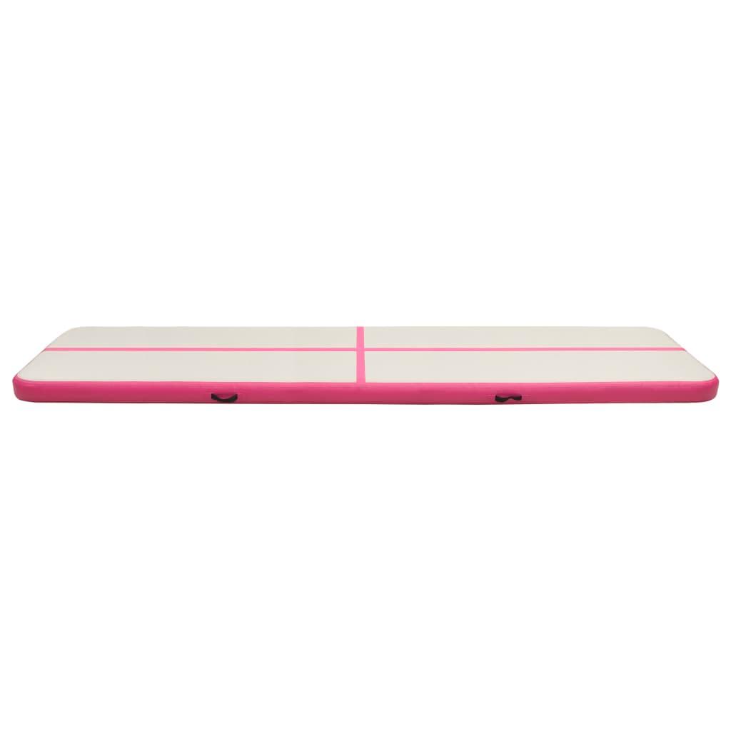 Tappetino da ginnastica VidaXL con pompa gonfiabile 700x100x20 cm PVC rosa 3/7