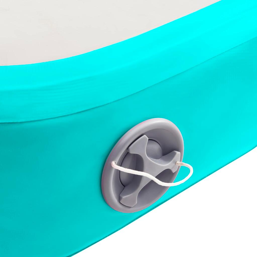 Esterilla inflable de gimnasia con bomba PVC verde 6/7